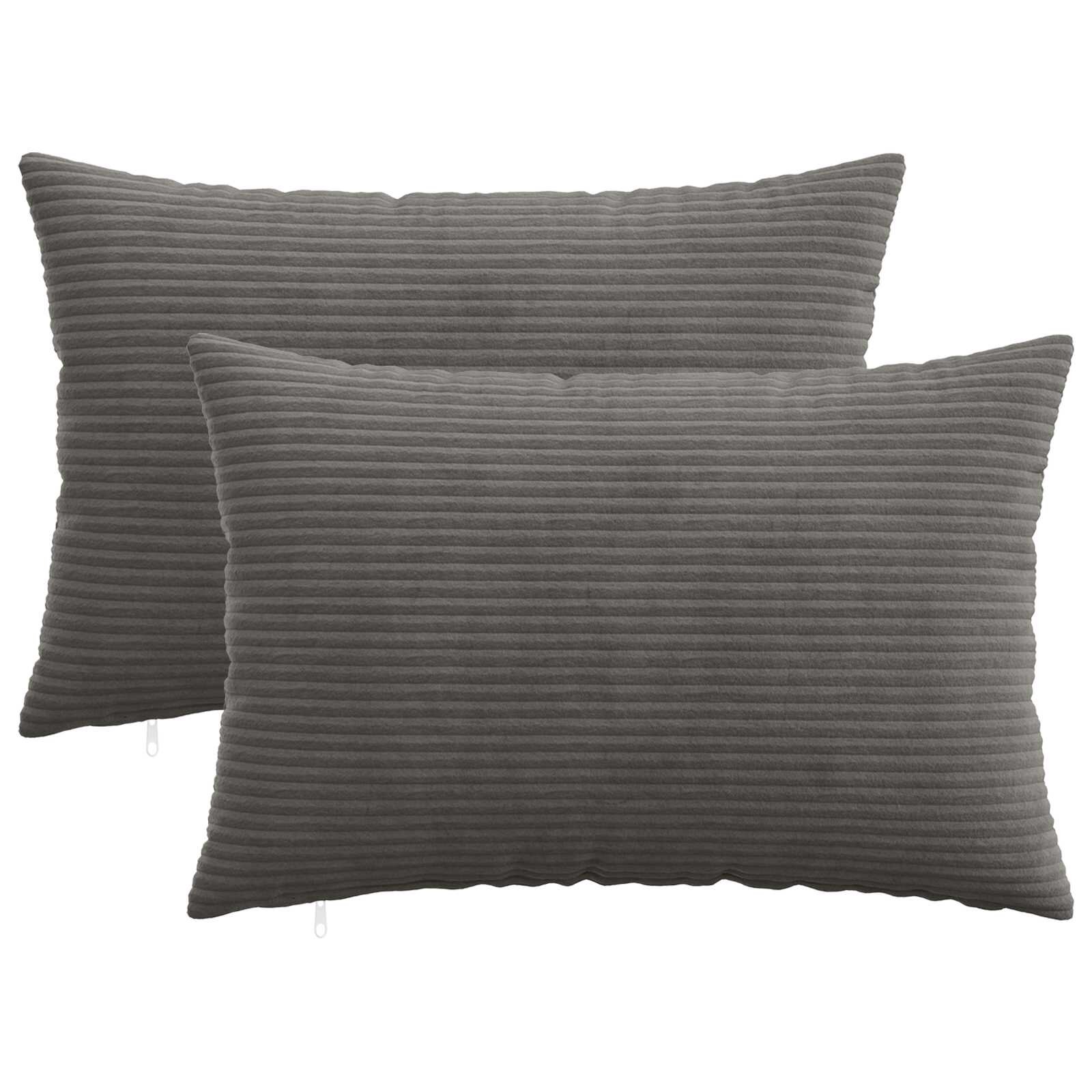 vidaXL Калъфка за възглавница 2 pcs HEERLEN Тъмносиво 40 x 60 cm