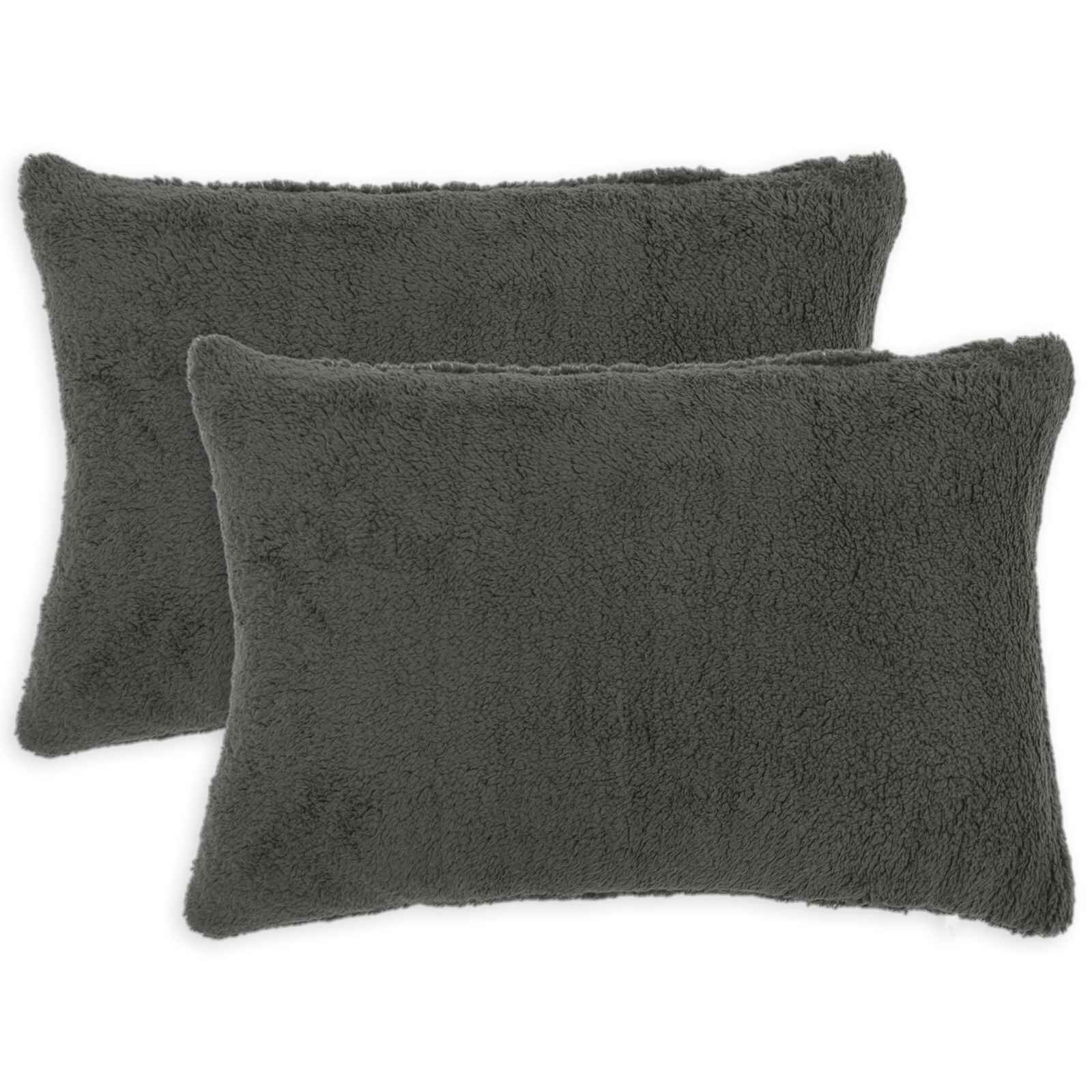 vidaXL Калъфка за възглавница 2 pcs HEERLEN Тъмносиво 40 x 60 cm Букле