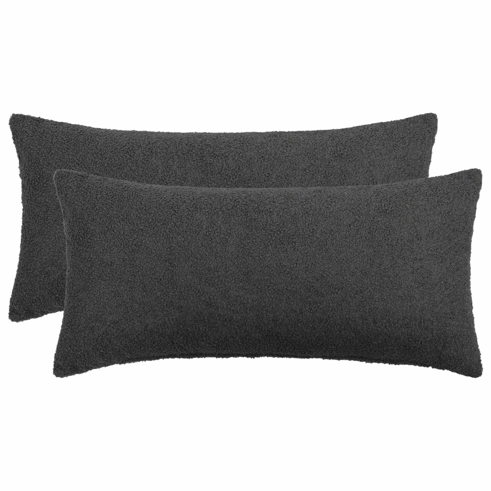 vidaXL Калъфка за възглавница 2 pcs HEERLEN Тъмносиво 40 x 70 cm Букле
