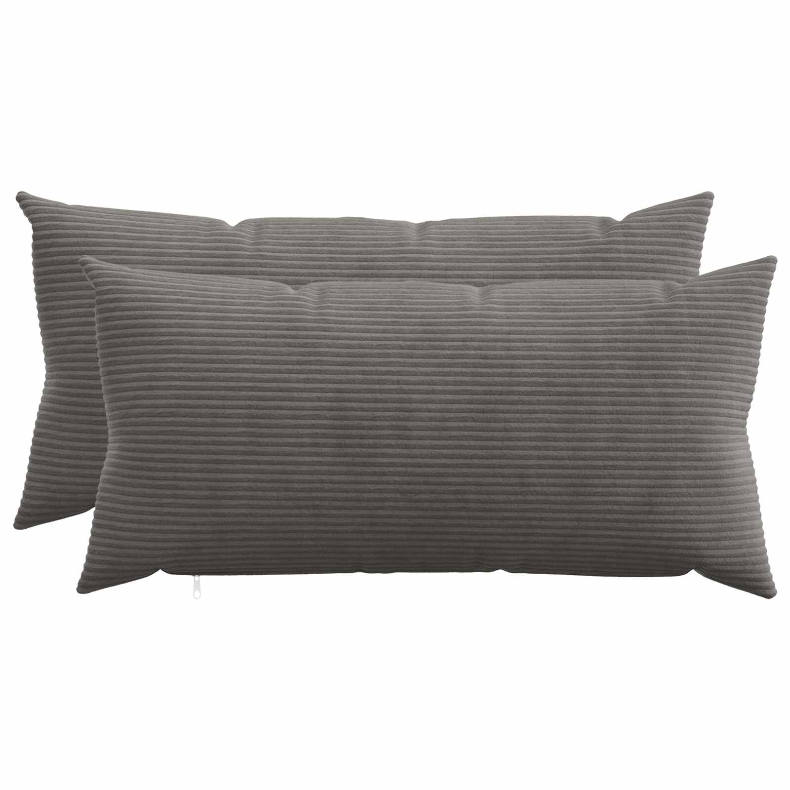 vidaXL Калъфка за възглавница 2 pcs HEERLEN Тъмносиво 40 x 80 cm