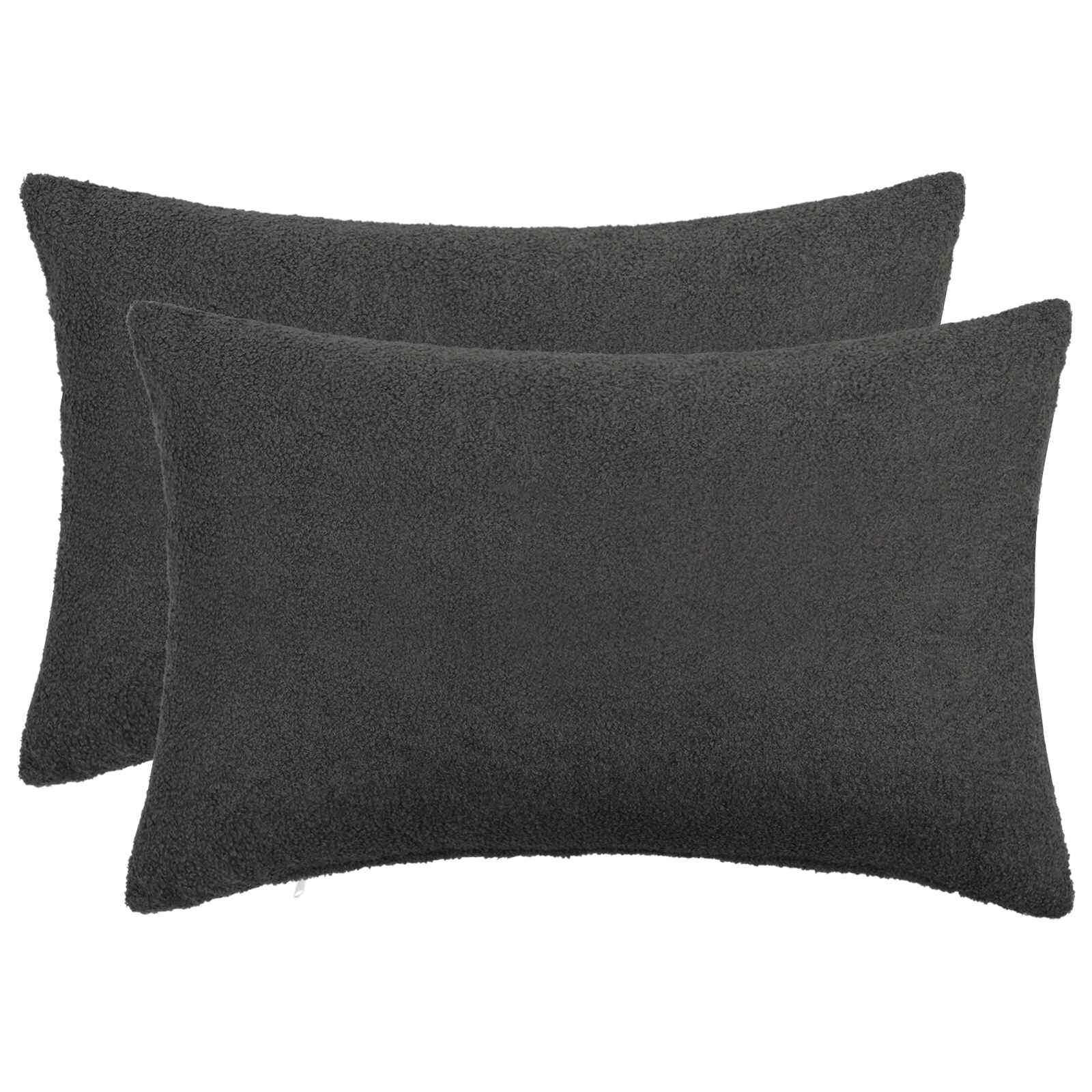 vidaXL Калъфка за възглавница 2 pcs HEERLEN Тъмносиво 50 x 70 cm Букле