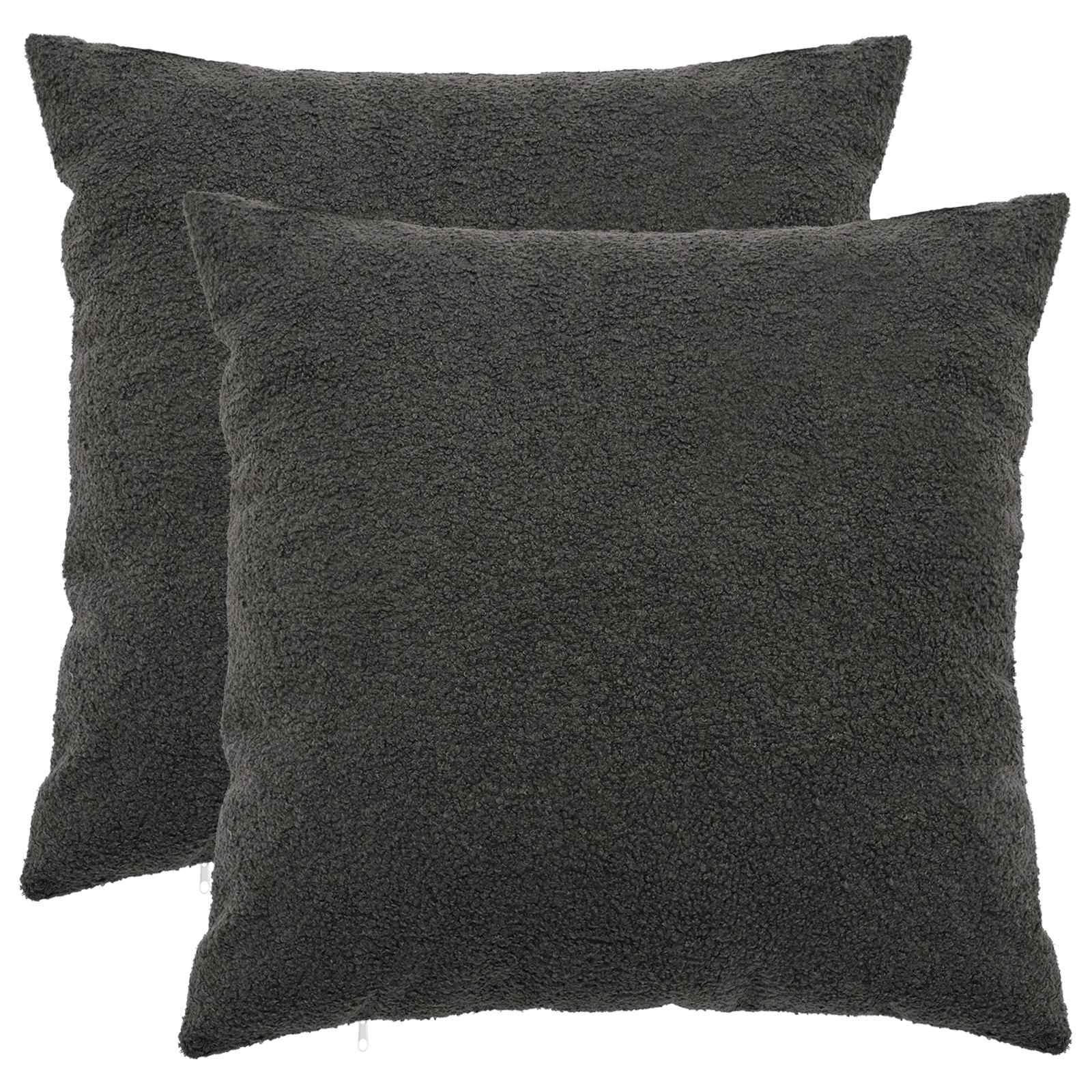 vidaXL Калъфка за възглавница 2 pcs HEERLEN Тъмносиво 80 x 80 cm Букле