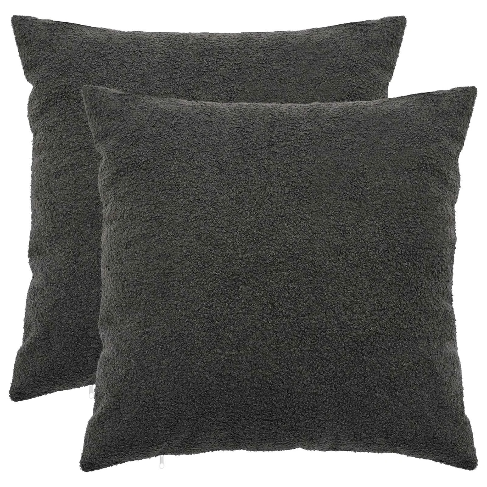 vidaXL Калъфка за възглавница 2 pcs HEERLEN Тъмносиво 80 x 80 cm Букле