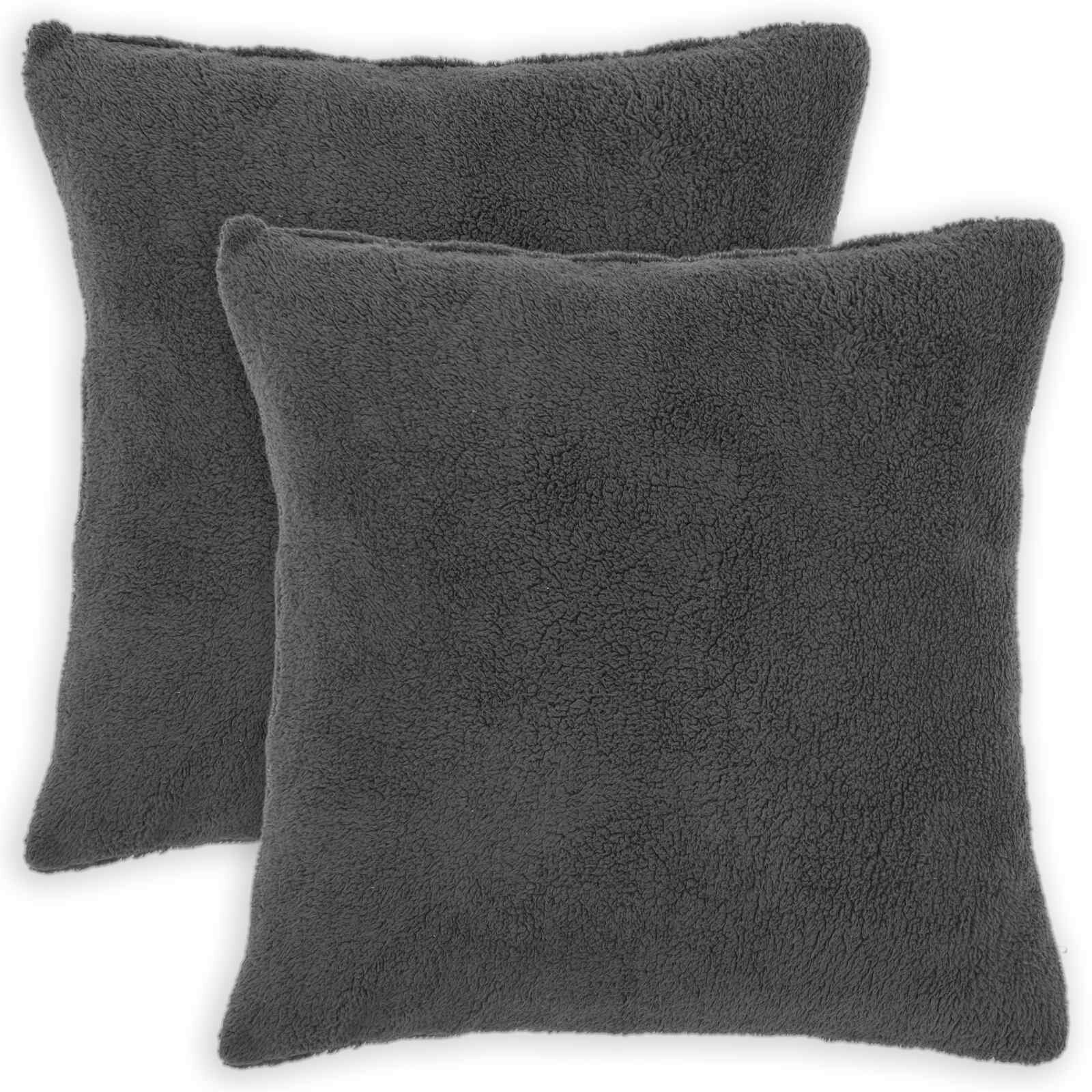 vidaXL Калъфка за възглавница 2 pcs HEERLEN Тъмносиво 80 x 80 cm Букле