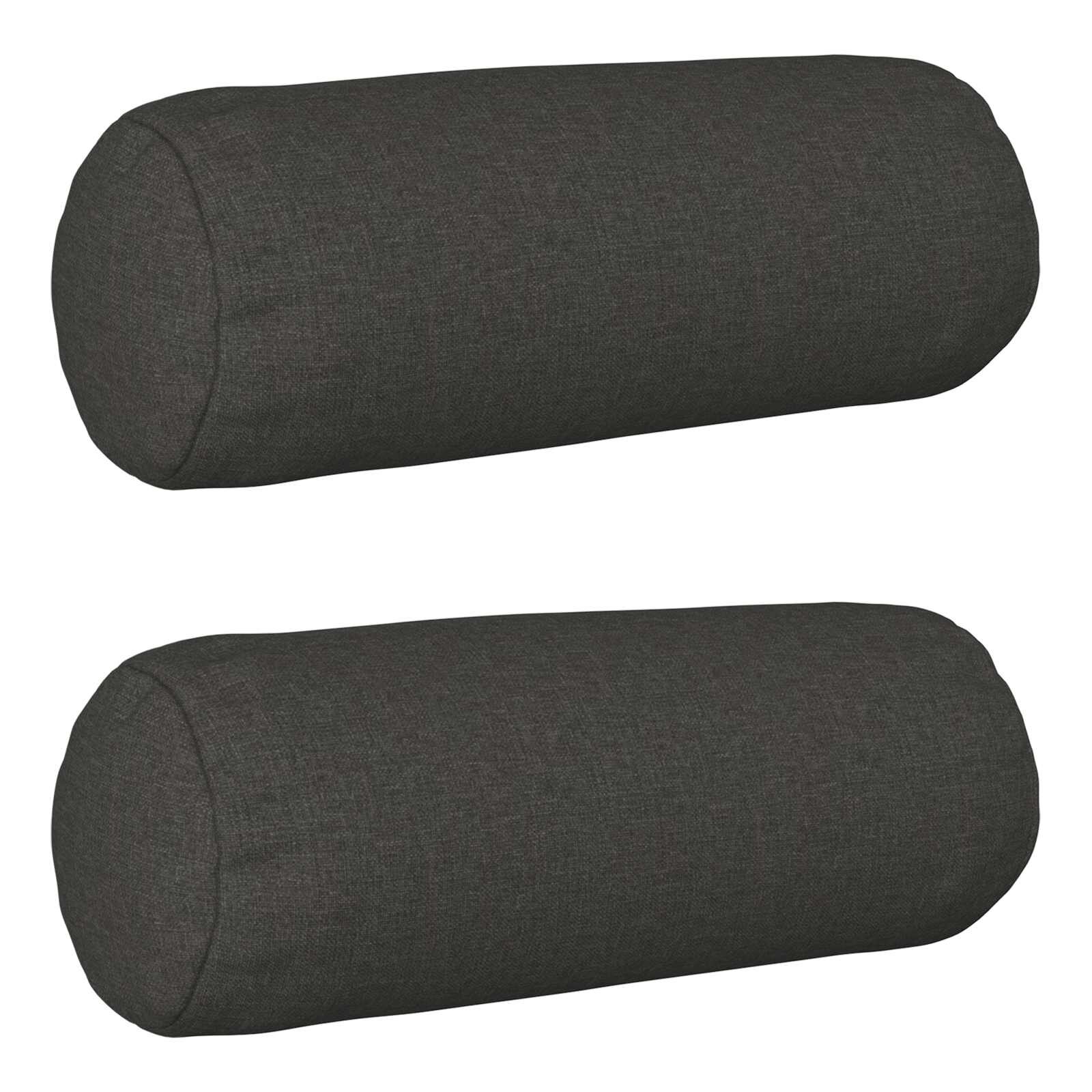 vidaXL Калъфка за възглавница 2 pcs HEERLEN Тъмносиво Ø 15 x 40 см