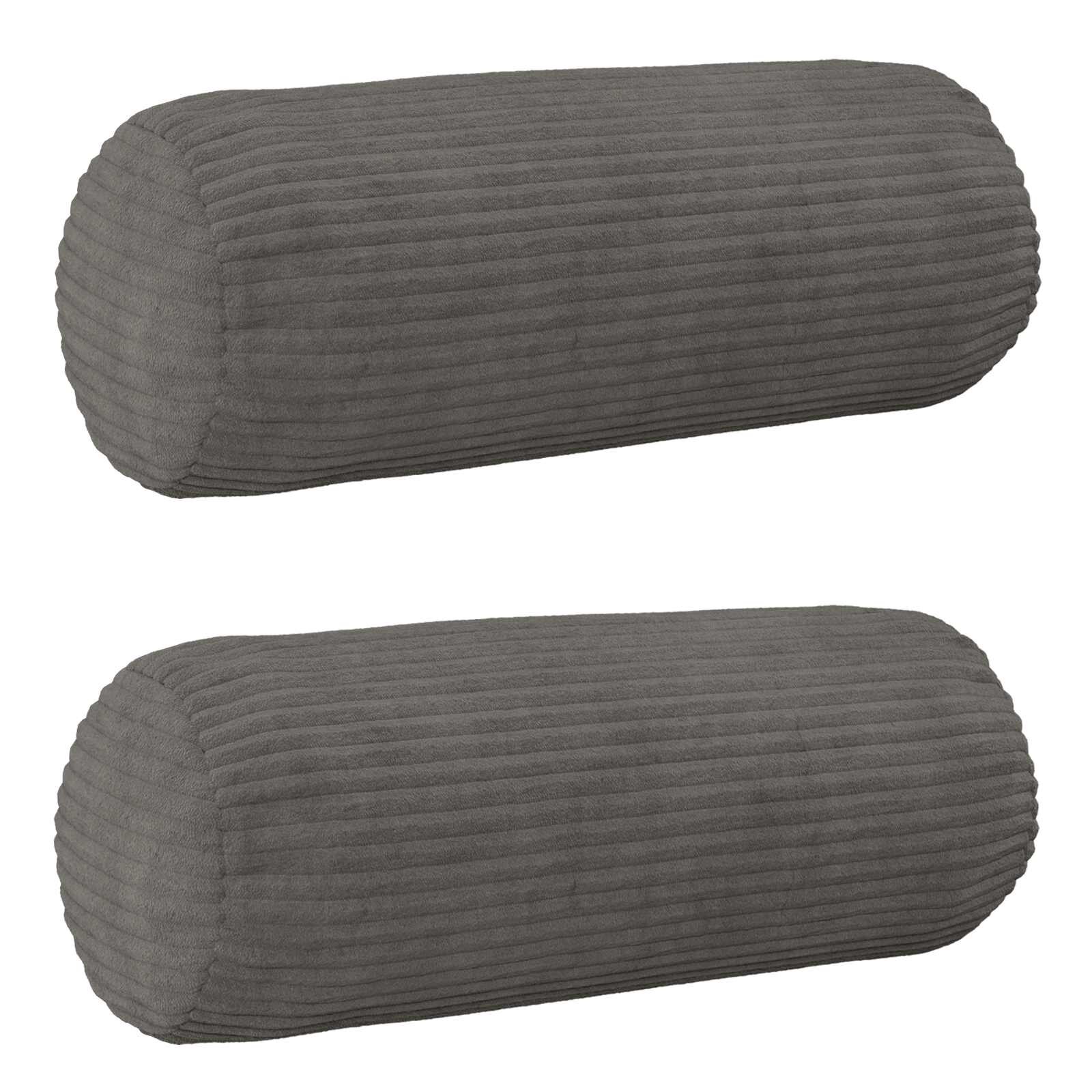 vidaXL Калъфка за възглавница 2 pcs HEERLEN Тъмносиво Ø 15 x 40 см