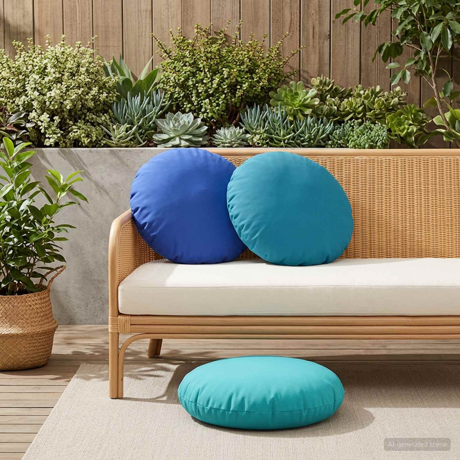 vidaXL Калъфка за възглавница 2 pcs HEERLEN Тюркоаз Ø 60 cm Полиестер