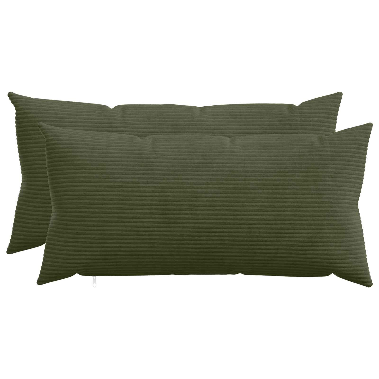vidaXL Калъфка за възглавница 2 pcs HEERLEN Зелено 40 x 80 cm кордурой