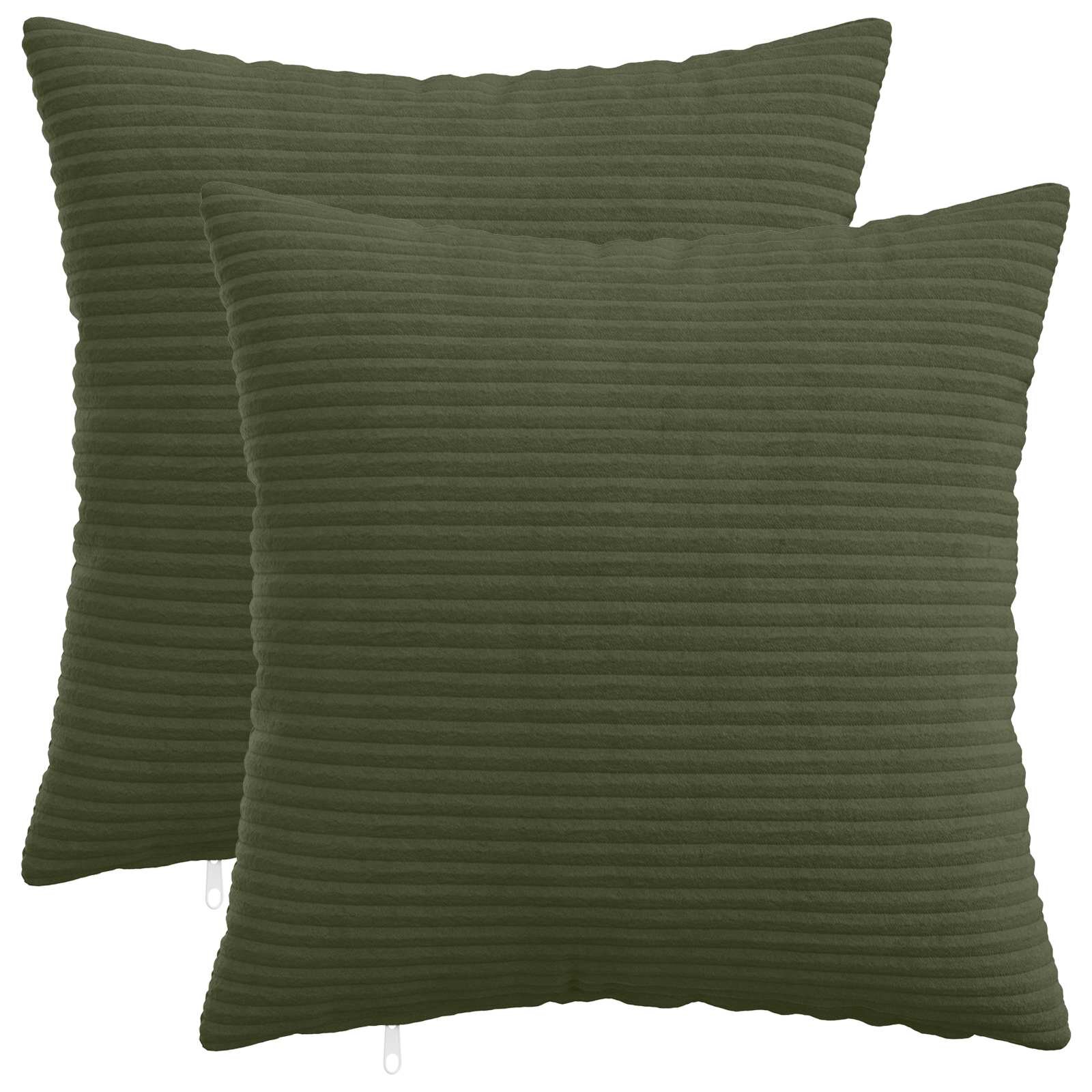 vidaXL Калъфка за възглавница 2 pcs HEERLEN Зелено 45 x 45 cm кордурой