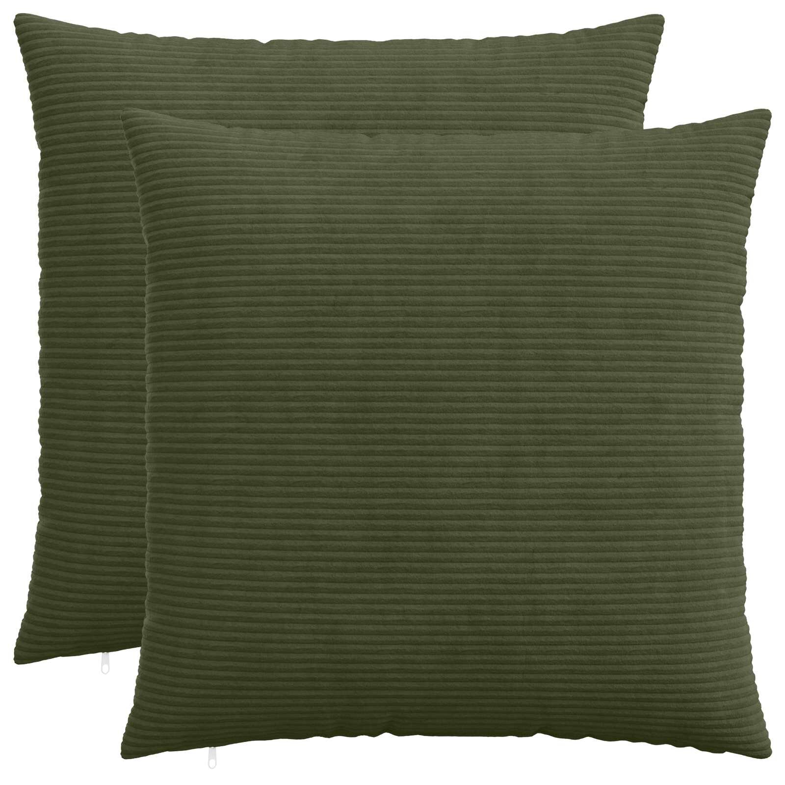 vidaXL Калъфка за възглавница 2 pcs HEERLEN Зелено 60 x 60 cm кордурой