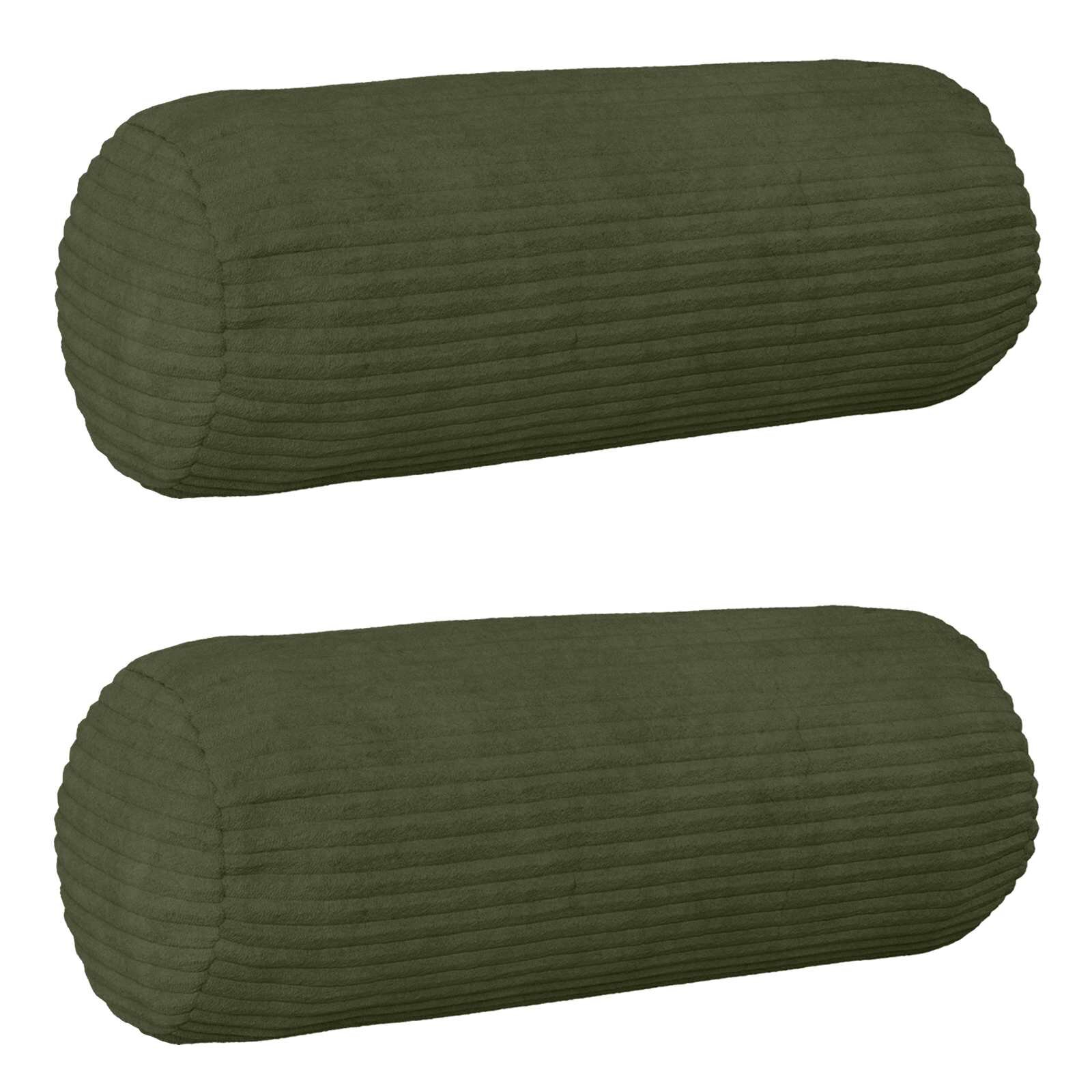 vidaXL Калъфка за възглавница 2 pcs HEERLEN Зелено Ø 15 x 40 см