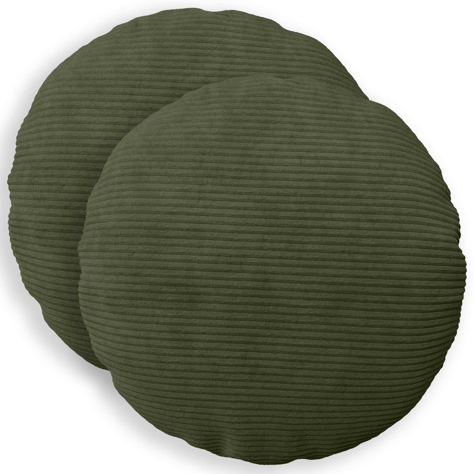 vidaXL Калъфка за възглавница 2 pcs HEERLEN Зелено Ø 50 cm кордурой