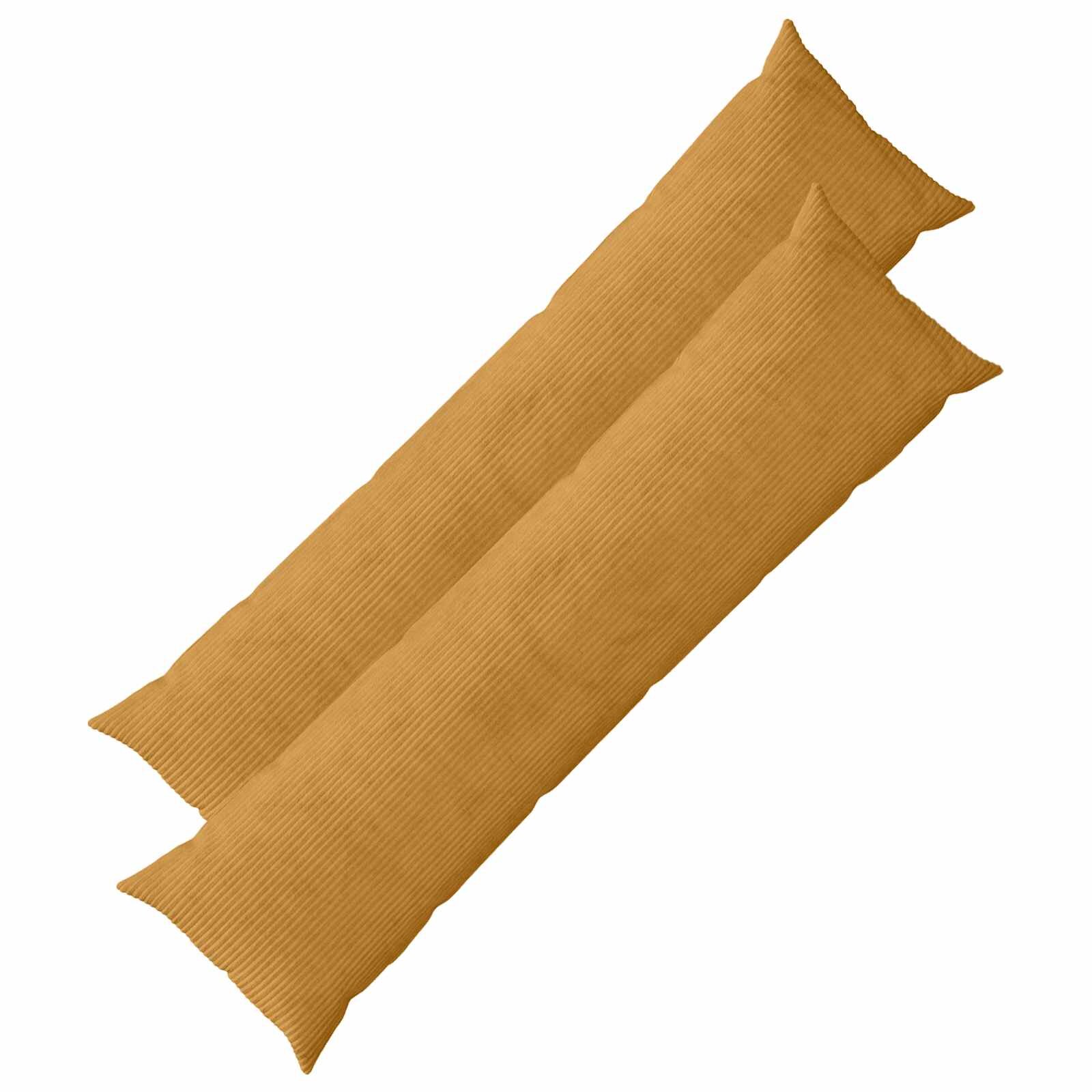 vidaXL Калъфка за възглавница 2 pcs HEERLEN Жълто 40 x 145 см кордурой