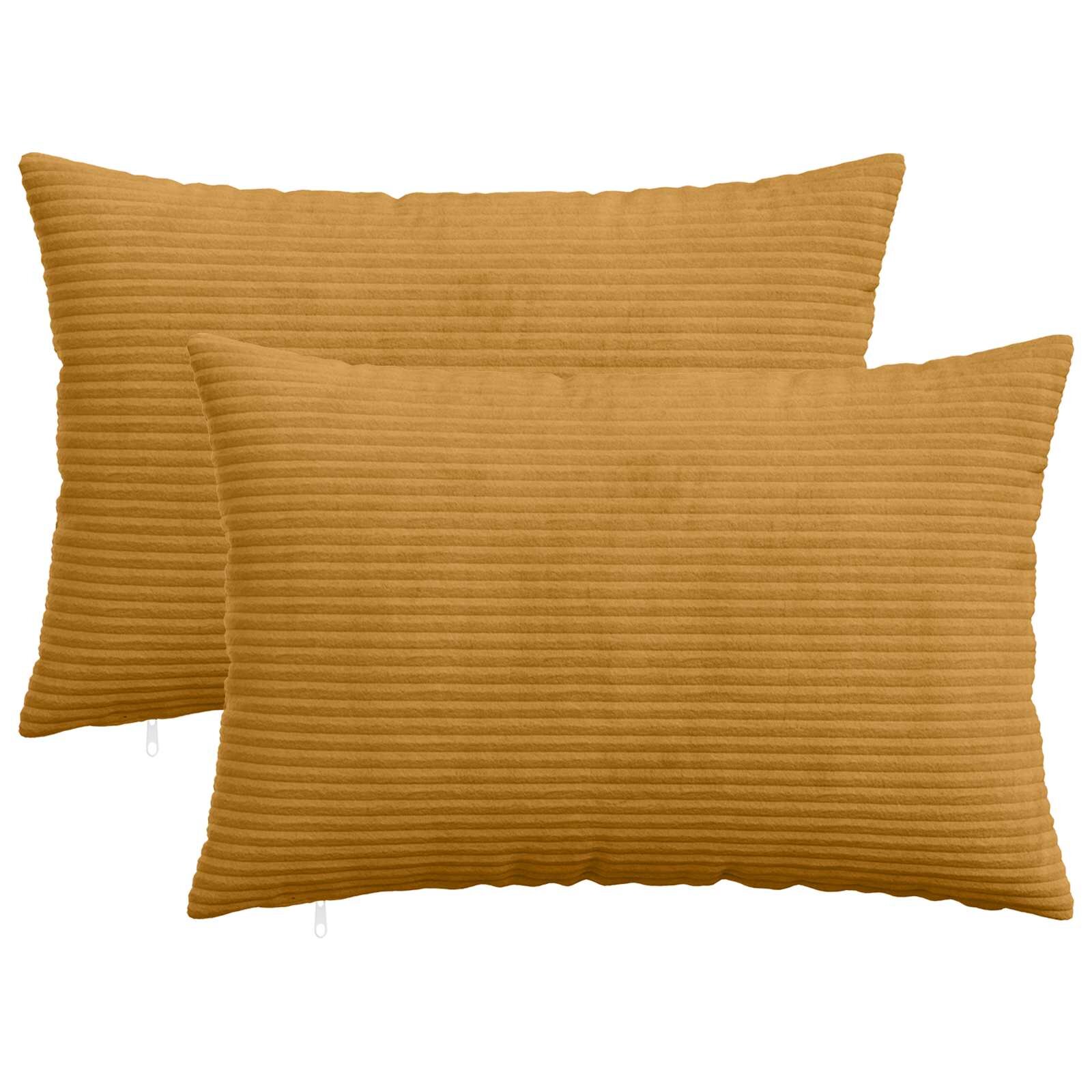 vidaXL Калъфка за възглавница 2 pcs HEERLEN Жълто 40 x 60 cm кордурой