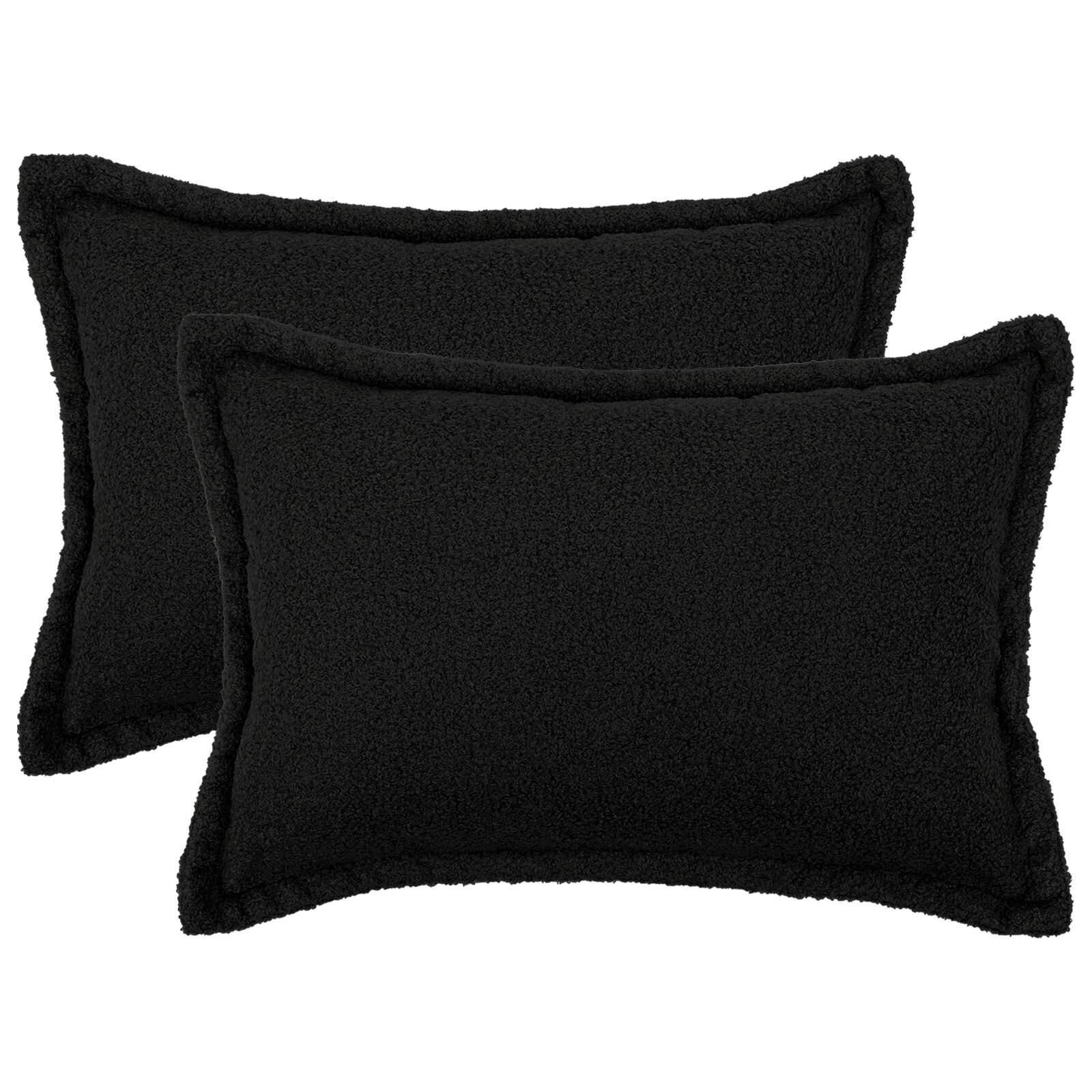 vidaXL Калъфка за възглавница 2 pcs HOUTEN Черно 30 x 50 cm Букле