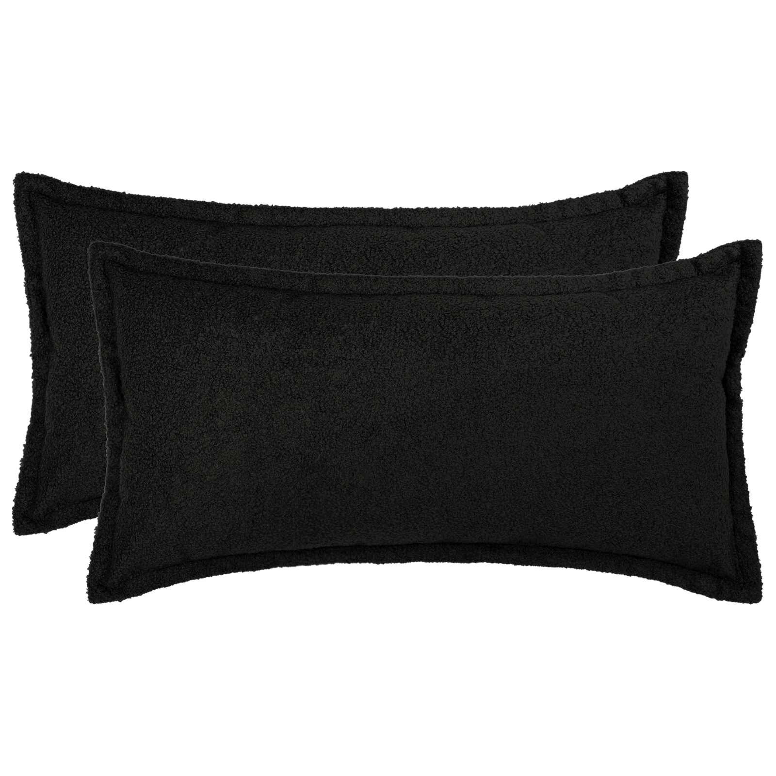 vidaXL Калъфка за възглавница 2 pcs HOUTEN Черно 40 x 80 cm Букле