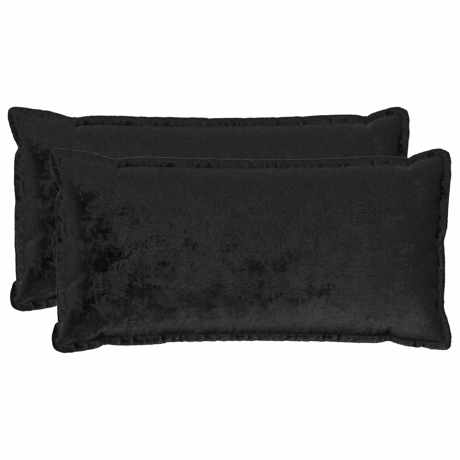 vidaXL Калъфка за възглавница 2 pcs HOUTEN Черно 40 x 80 cm Фланела