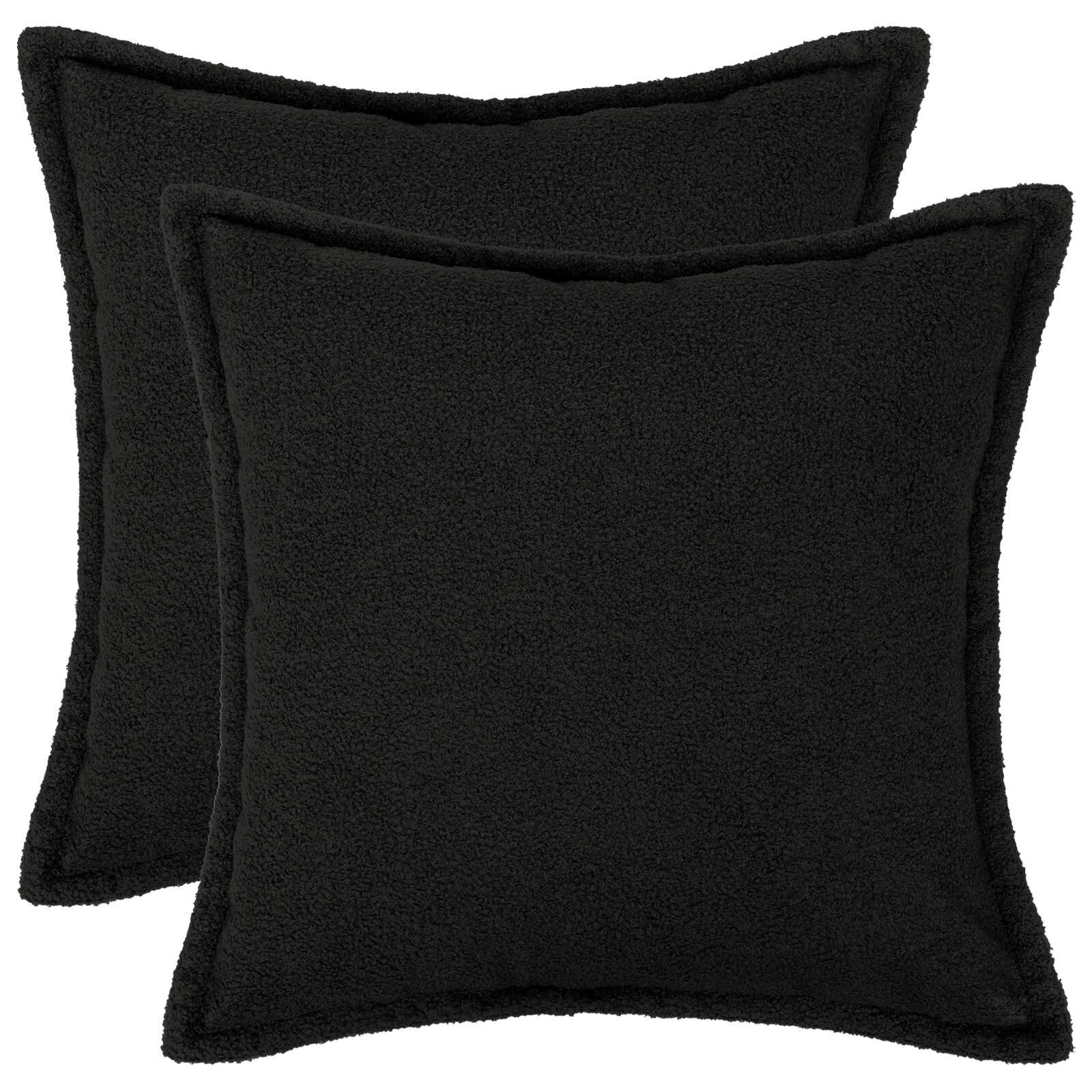 vidaXL Калъфка за възглавница 2 pcs HOUTEN Черно 45 x 45 cm Букле