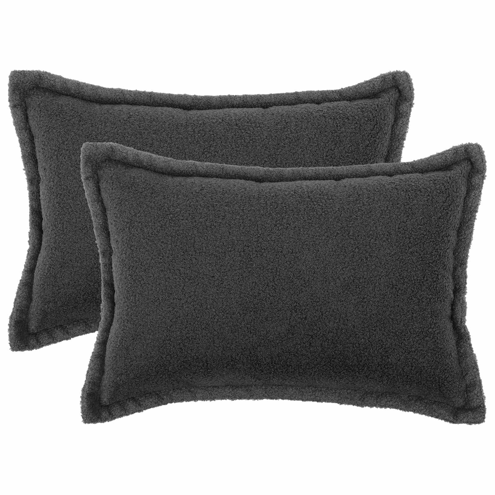 vidaXL Калъфка за възглавница 2 pcs HOUTEN Тъмносиво 30 x 50 cm Букле