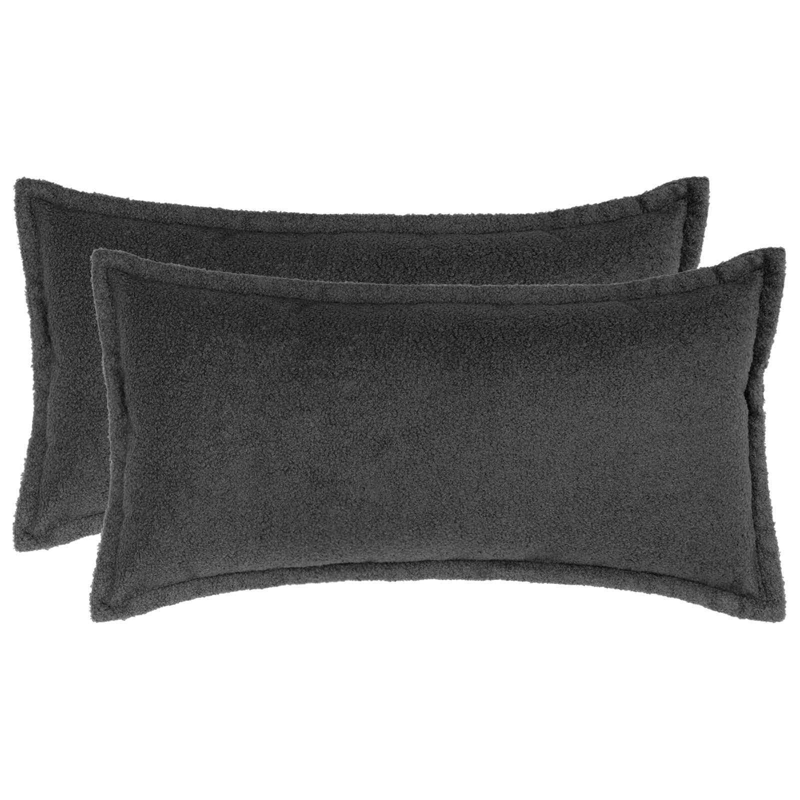 vidaXL Калъфка за възглавница 2 pcs HOUTEN Тъмносиво 40 x 70 cm Букле