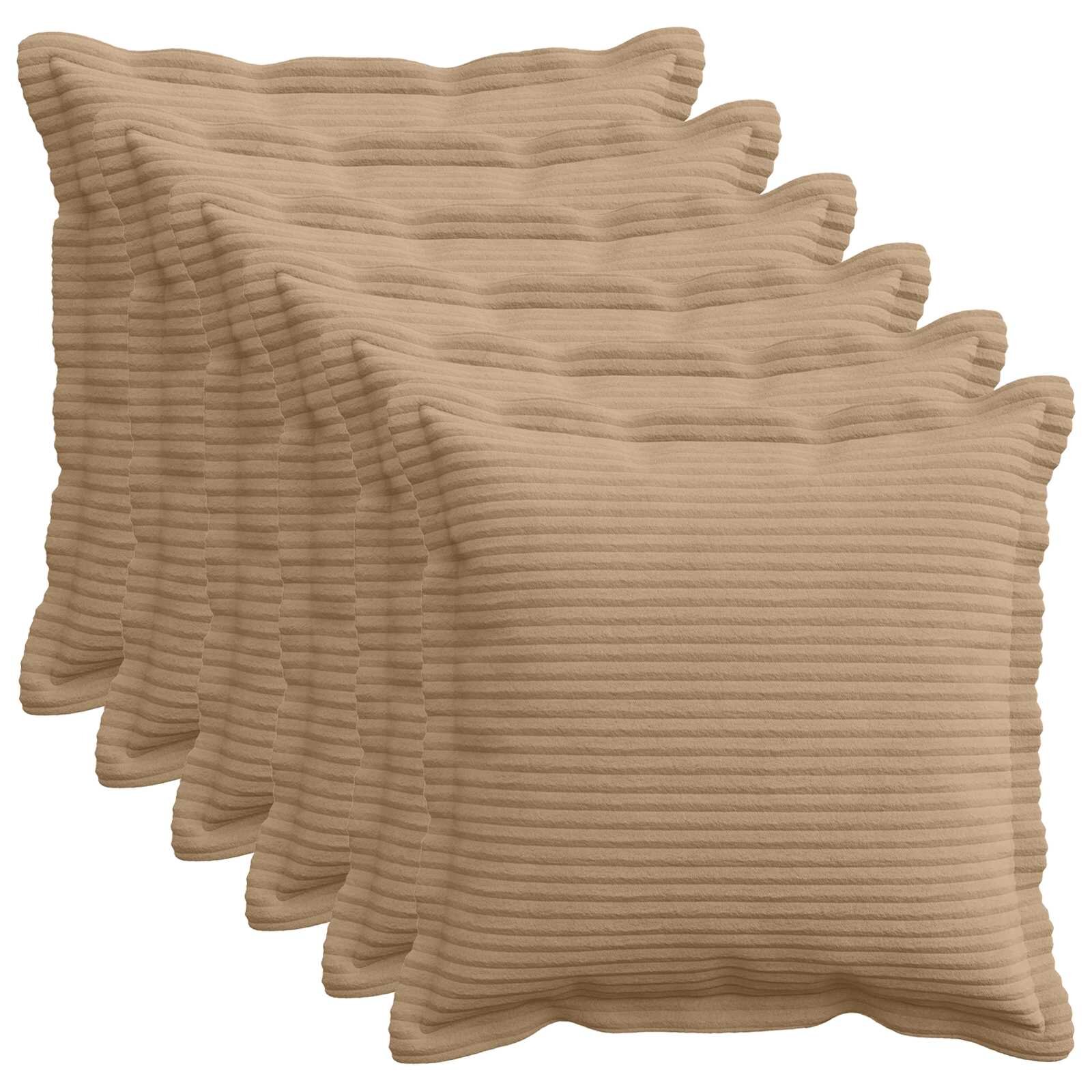 vidaXL Калъфка за възглавница 6 бр. HOUTEN Кафяво 35 x 35 cm кордурой