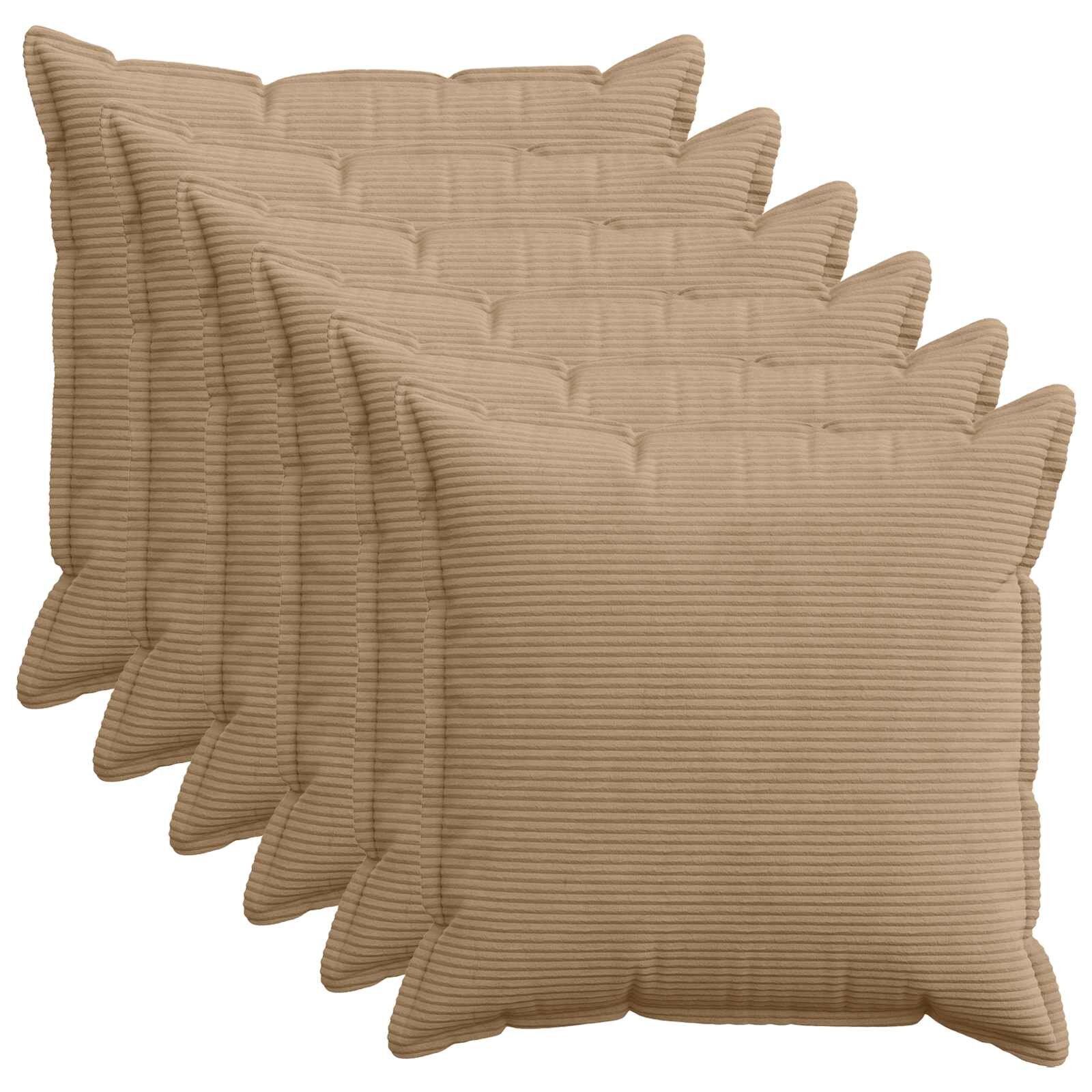 vidaXL Калъфка за възглавница 6 бр. HOUTEN Кафяво 70 x 70 cm кордурой