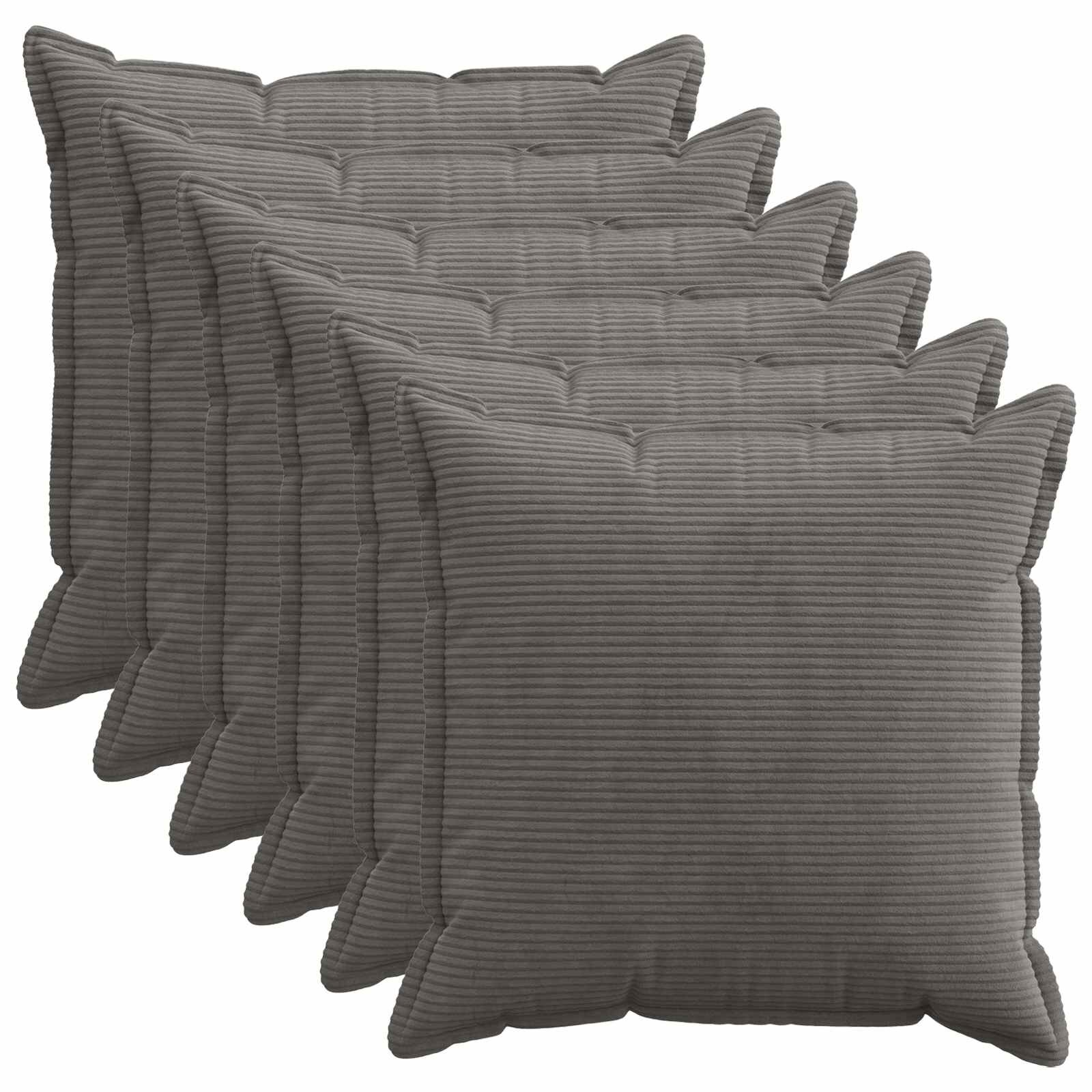 vidaXL Калъфка за възглавница 6 бр. HOUTEN Тъмносиво 55 x 55 см