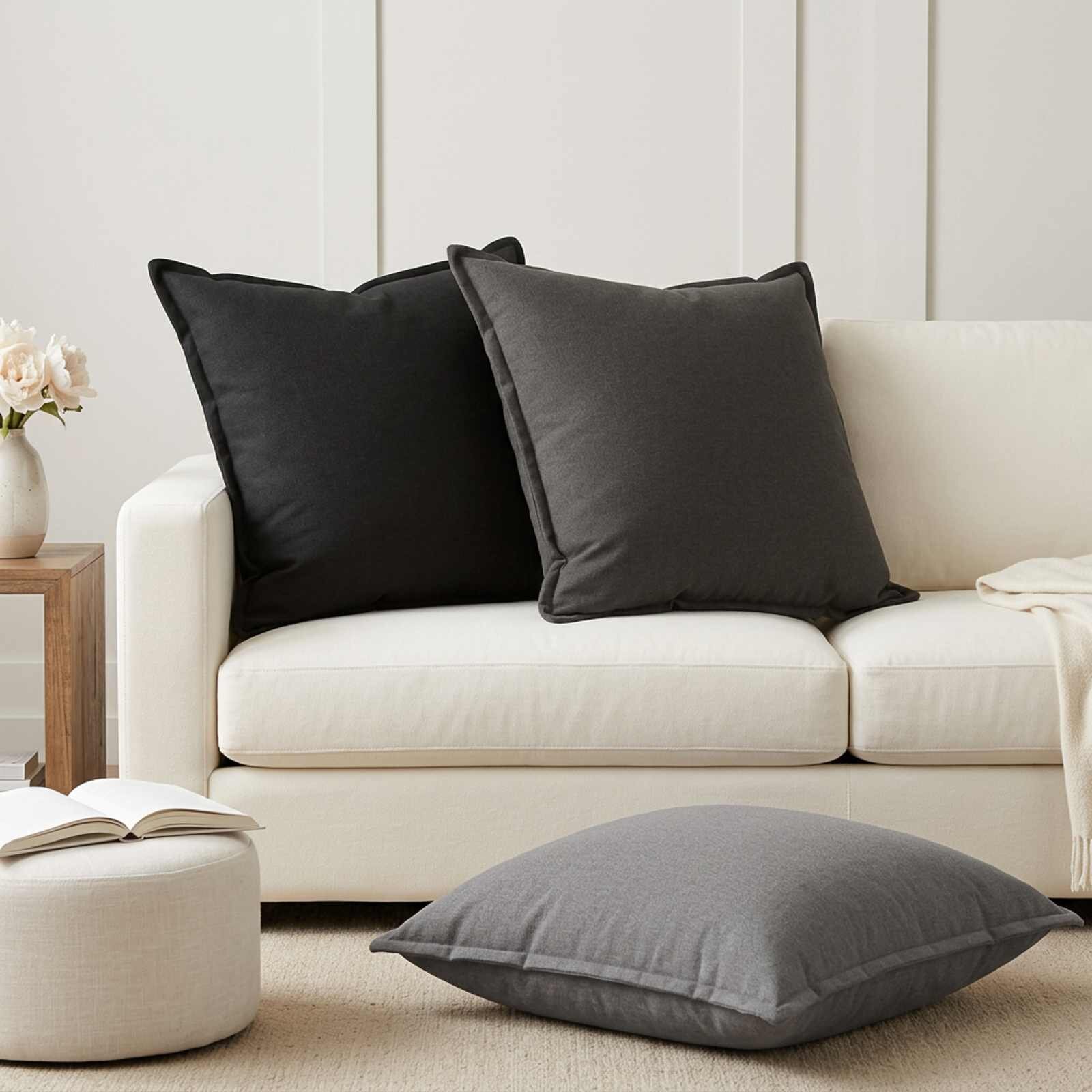 vidaXL Калъфка за възглавница 6 бр. HOUTEN Тъмносиво 65 х 65 см