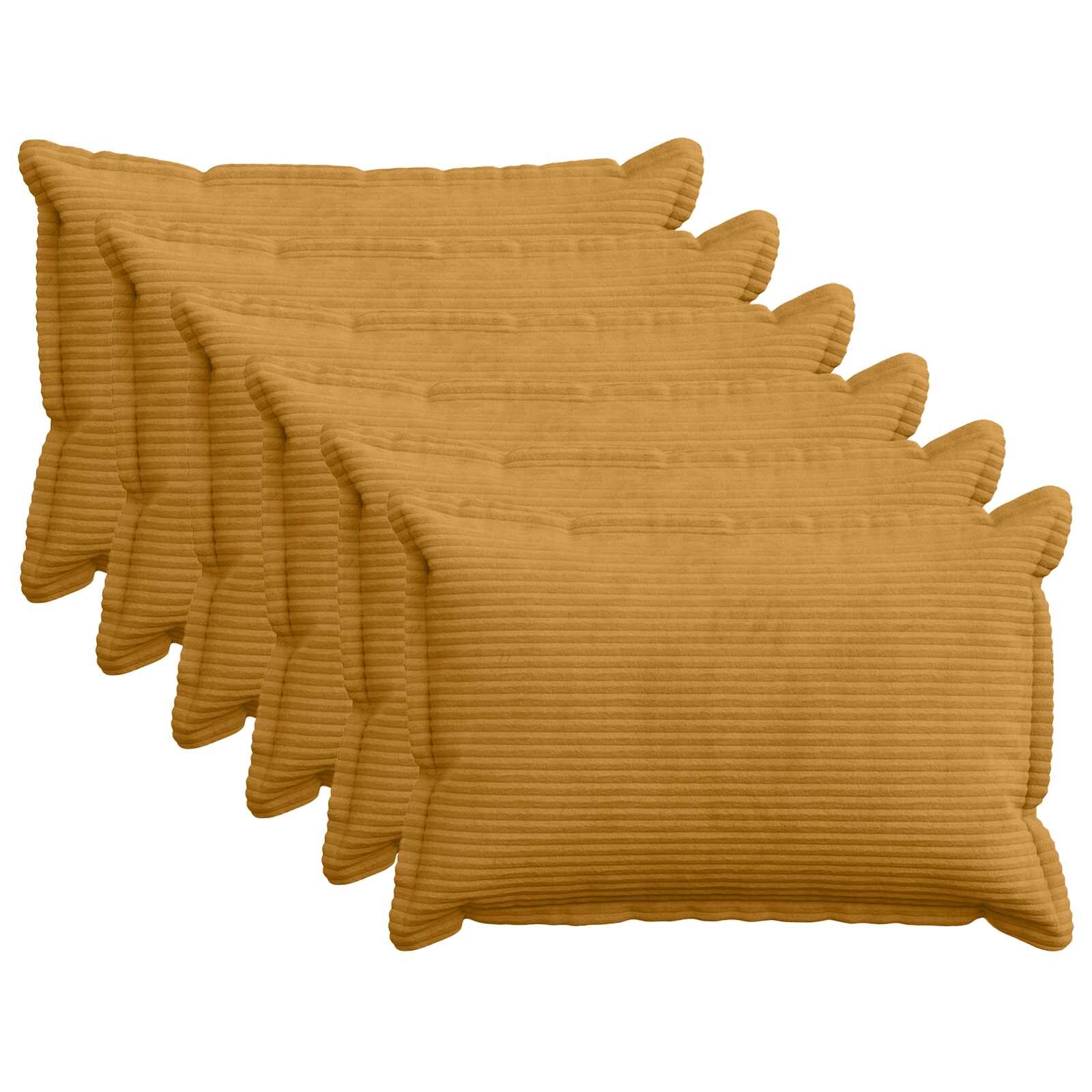 vidaXL Калъфка за възглавница 6 бр. HOUTEN Жълто 30 x 50 cm кордурой