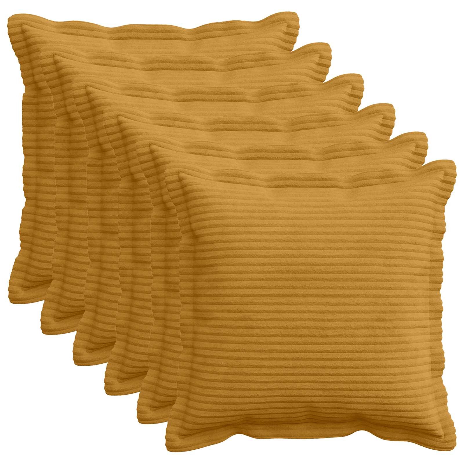 vidaXL Калъфка за възглавница 6 бр. HOUTEN Жълто 40 x 40 cm кордурой