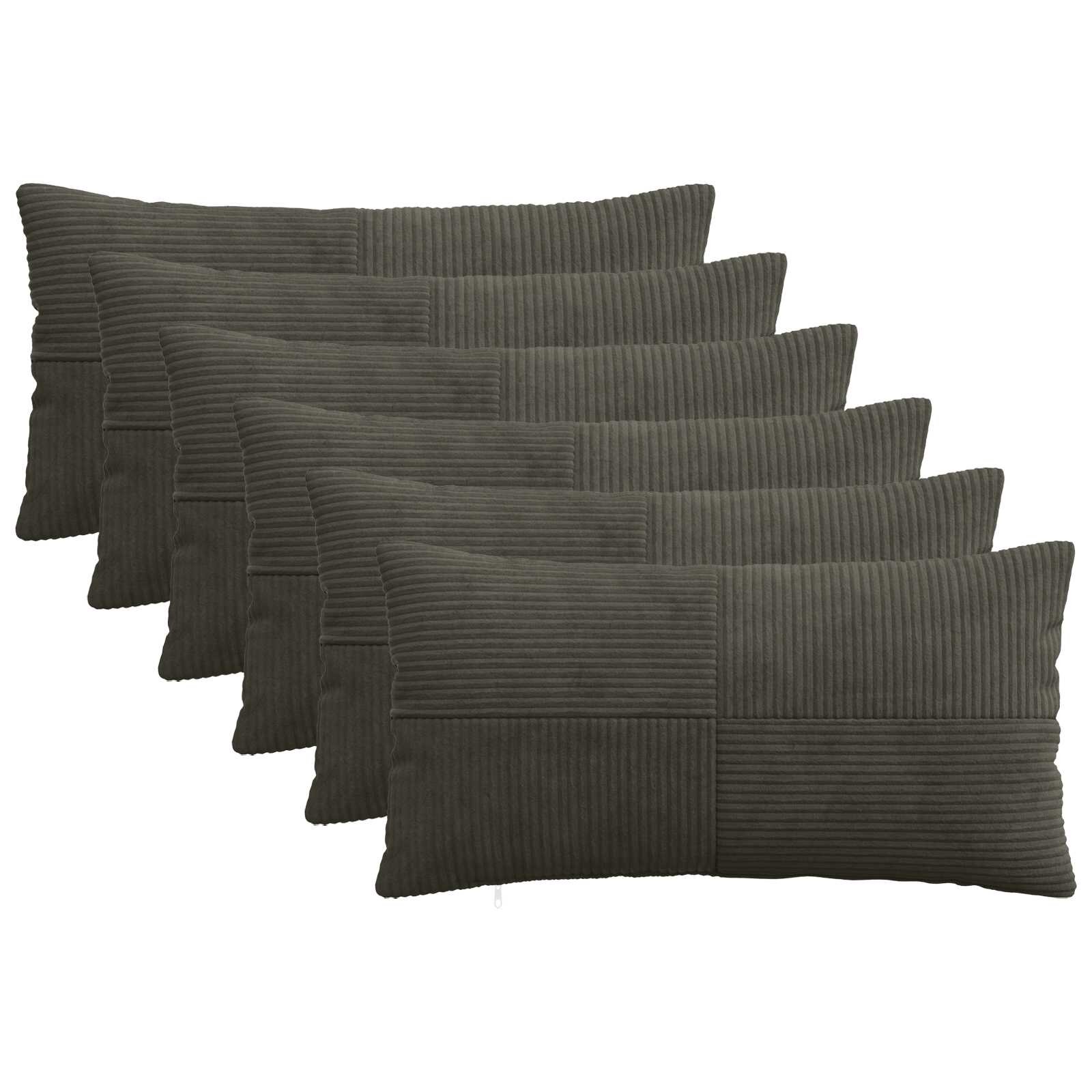 vidaXL Калъфка за възглавница 6 pcs ALMELO Антрацит 40 x 80 cm