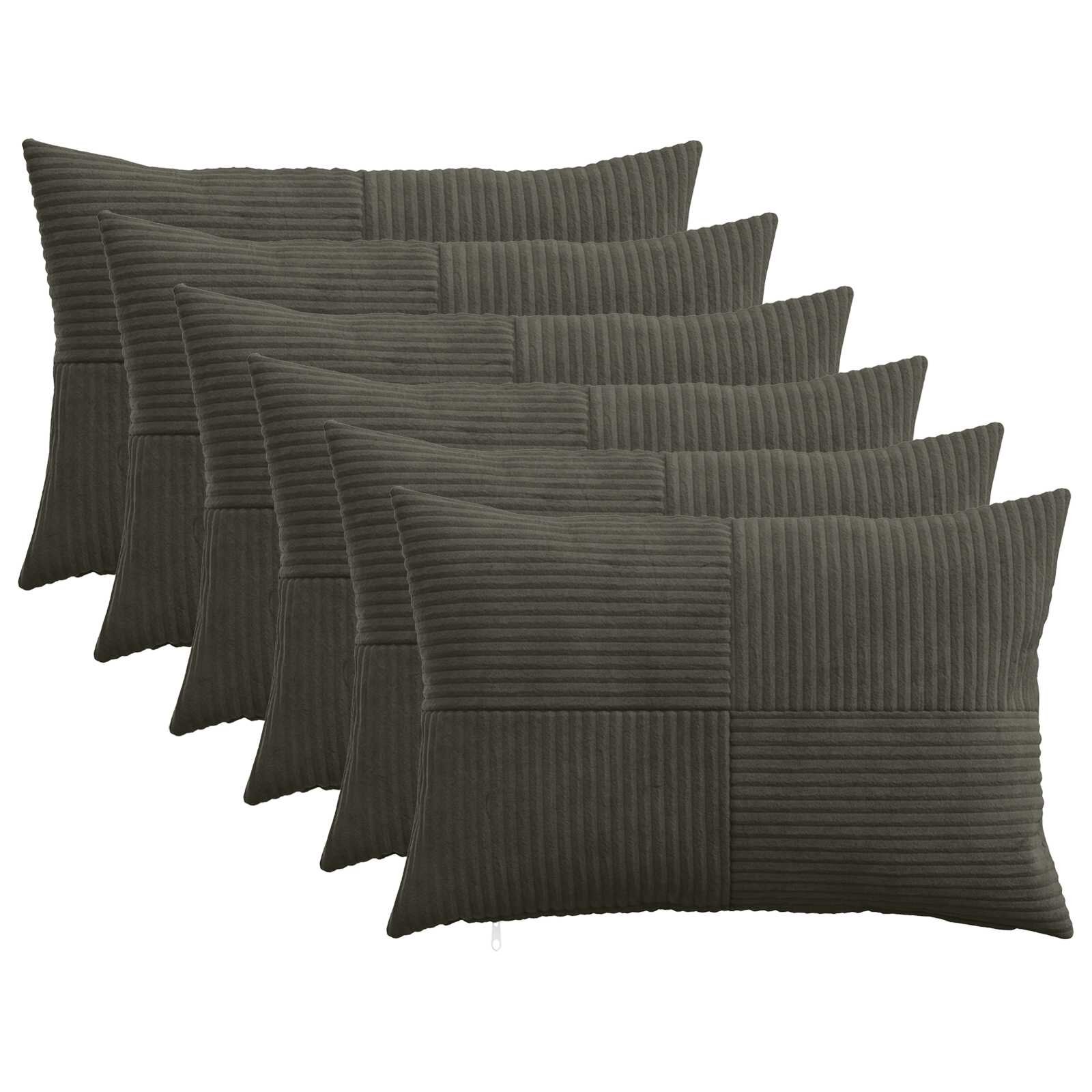 vidaXL Калъфка за възглавница 6 pcs ALMELO Антрацит 50 x 80 cm