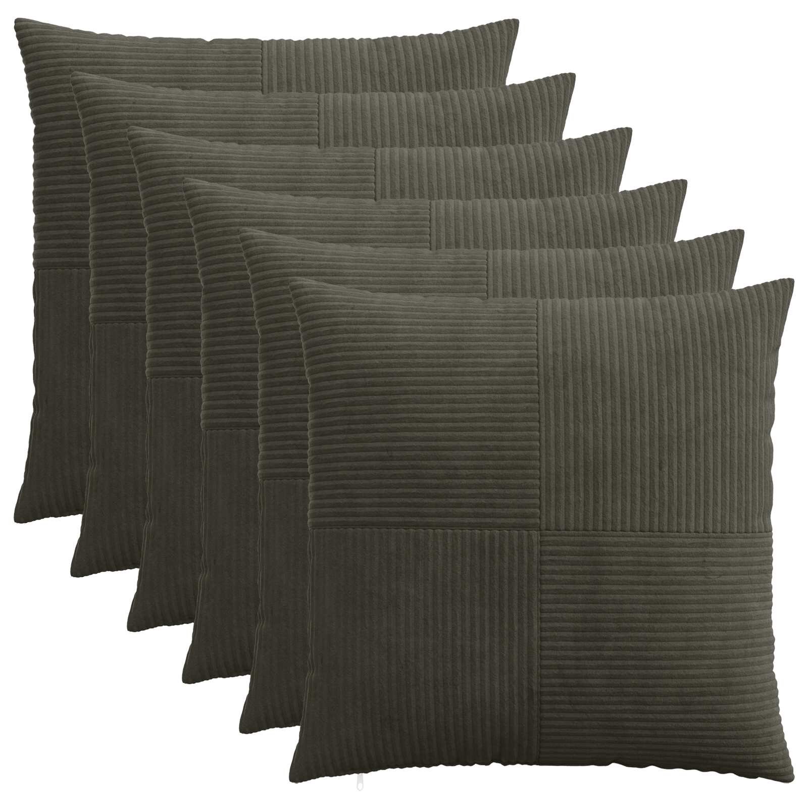 vidaXL Калъфка за възглавница 6 pcs ALMELO Антрацит 65 х 65 см