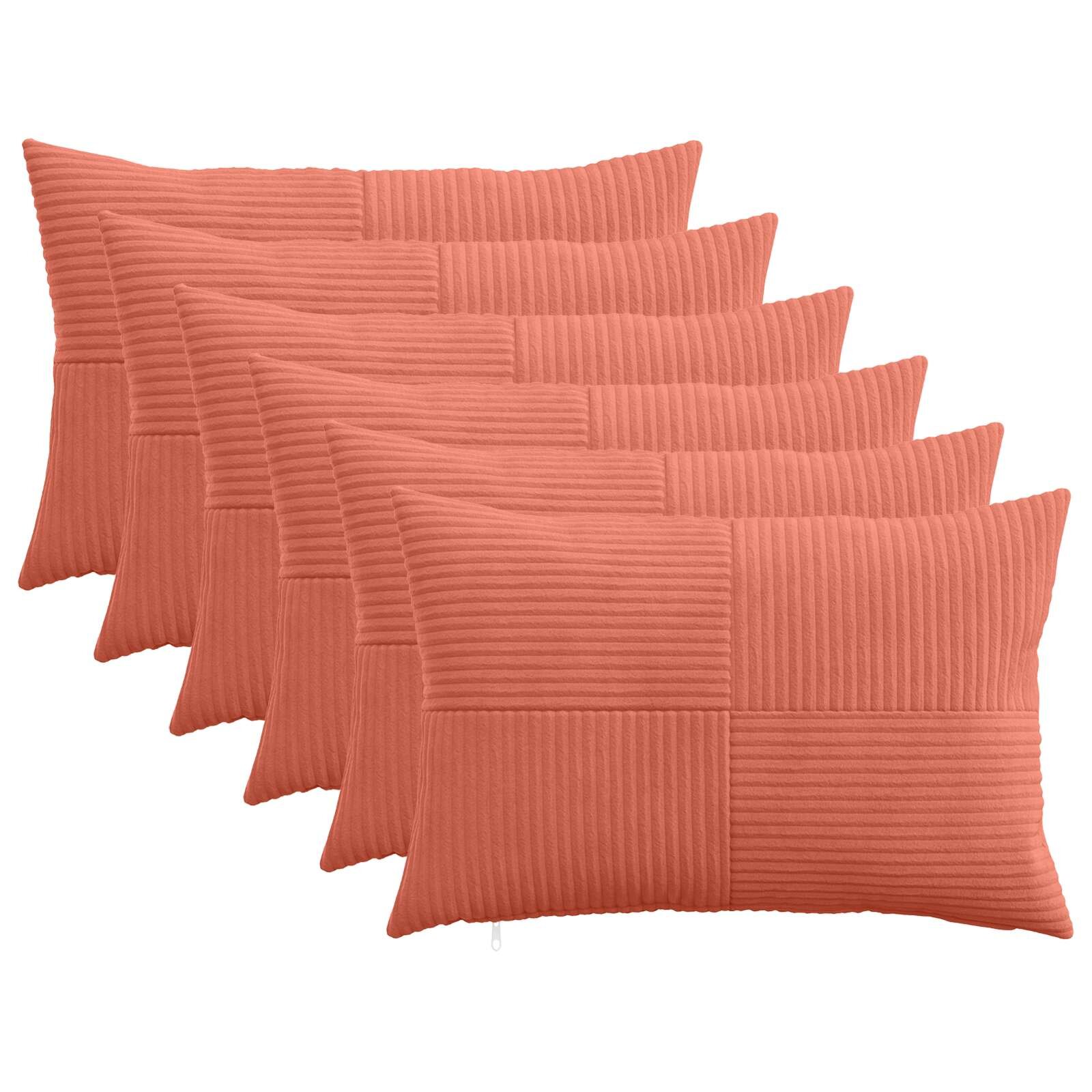 vidaXL Калъфка за възглавница 6 pcs ALMELO Червено оранжево 40 x 60 cm