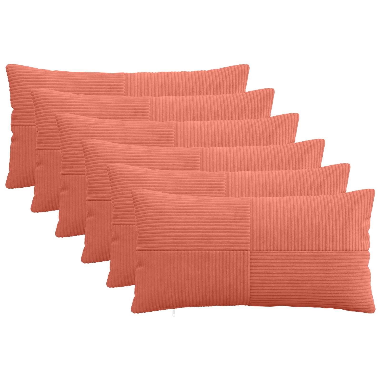 vidaXL Калъфка за възглавница 6 pcs ALMELO Червено оранжево 40 x 80 cm
