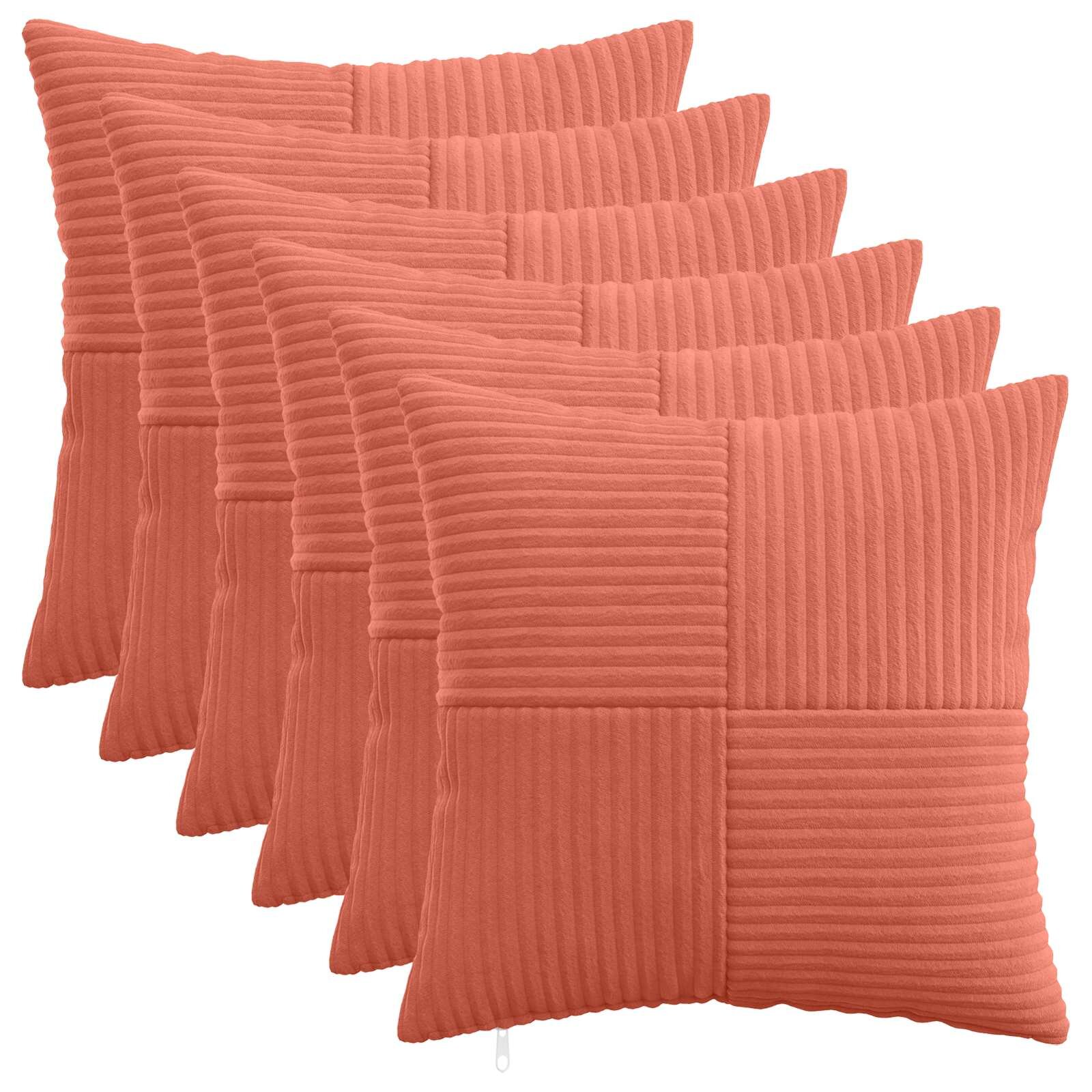 vidaXL Калъфка за възглавница 6 pcs ALMELO Червено оранжево 45 x 45 cm