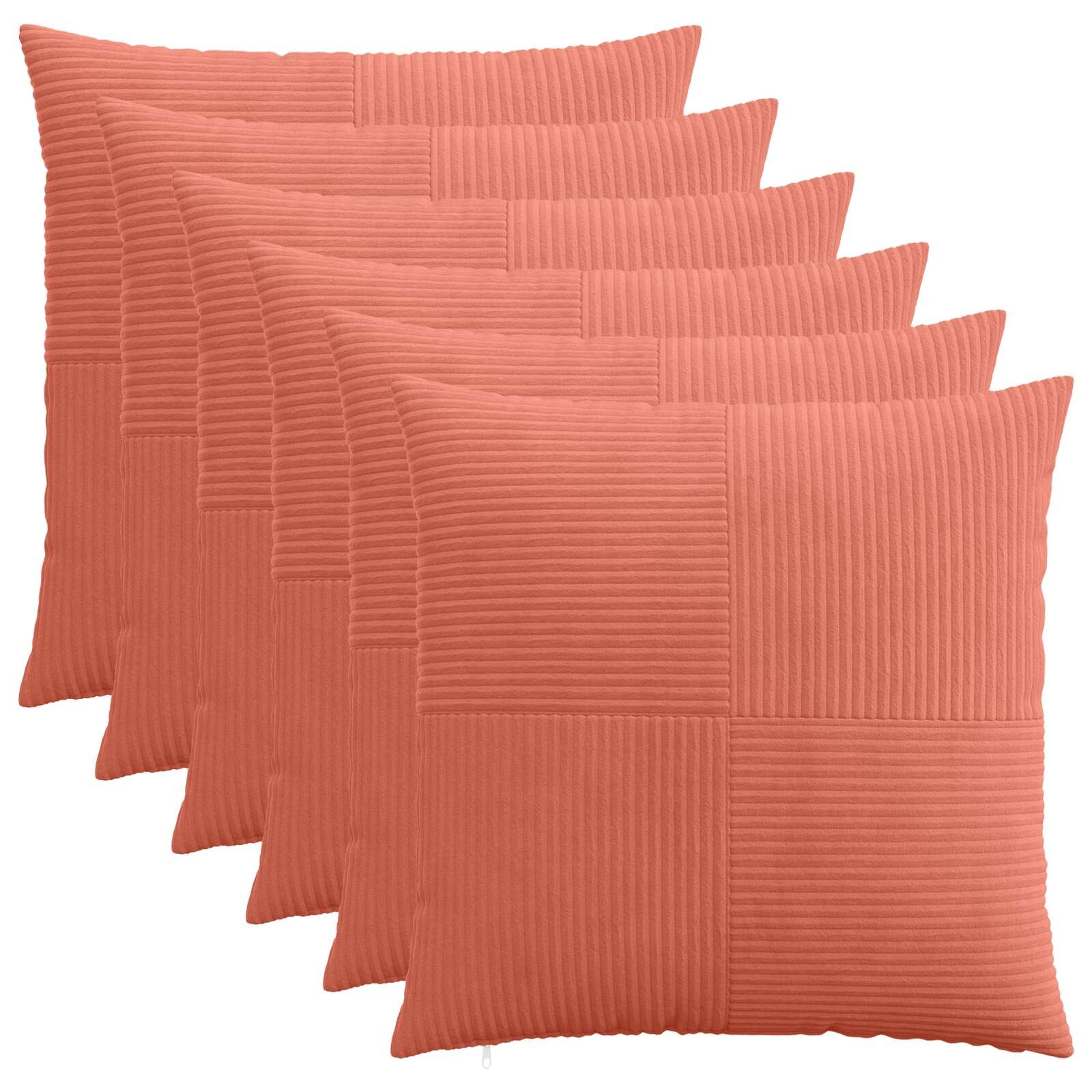 vidaXL Калъфка за възглавница 6 pcs ALMELO Червено оранжево 70 x 70 cm