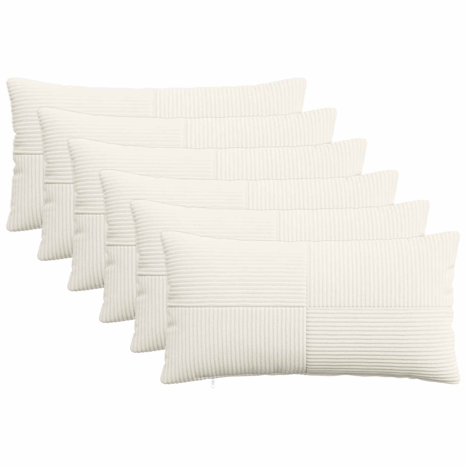 vidaXL Калъфка за възглавница 6 pcs ALMELO Кремаво 40 x 80 cm кордурой