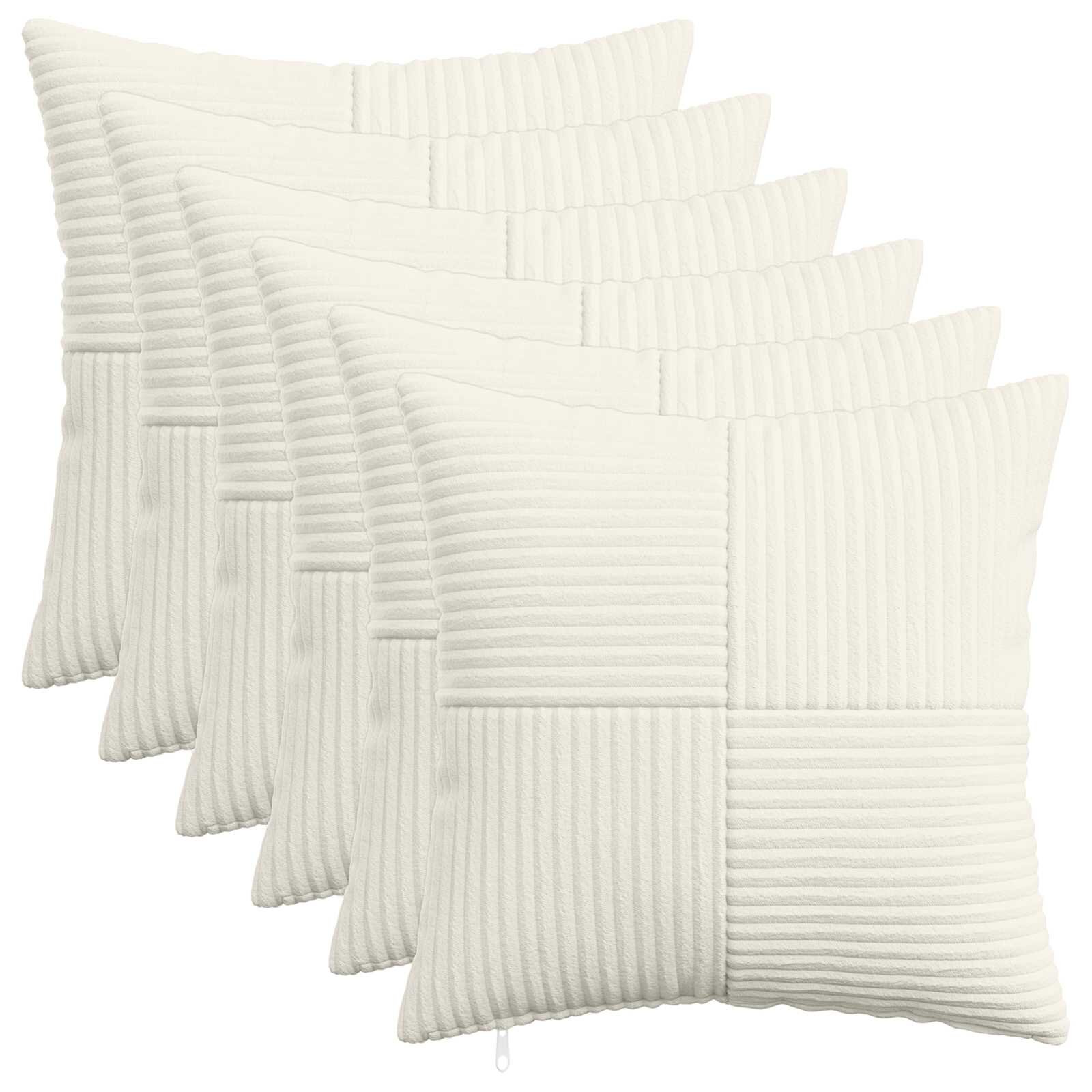vidaXL Калъфка за възглавница 6 pcs ALMELO Кремаво 50 x 50 cm кордурой