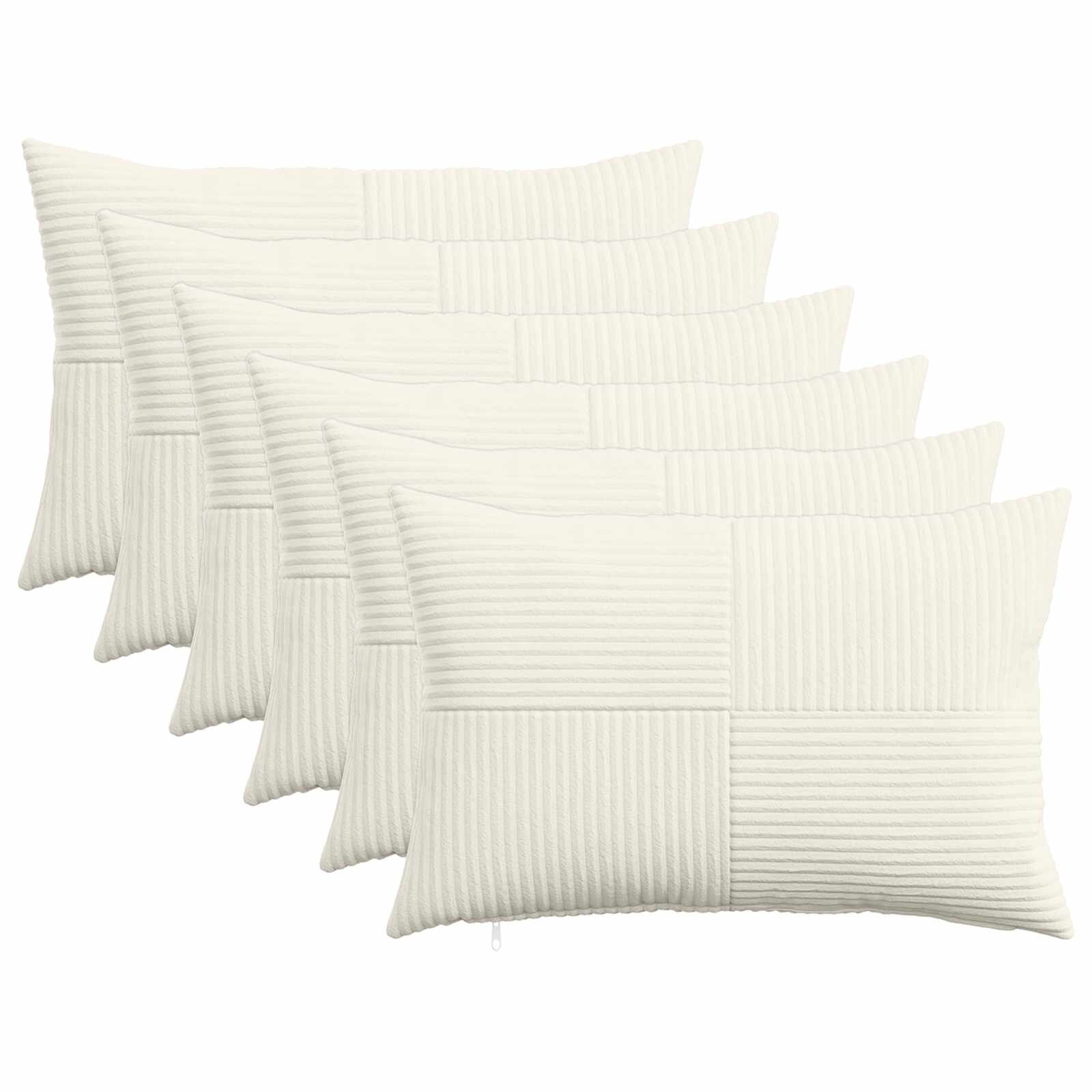 vidaXL Калъфка за възглавница 6 pcs ALMELO Кремаво 50 x 70 cm кордурой