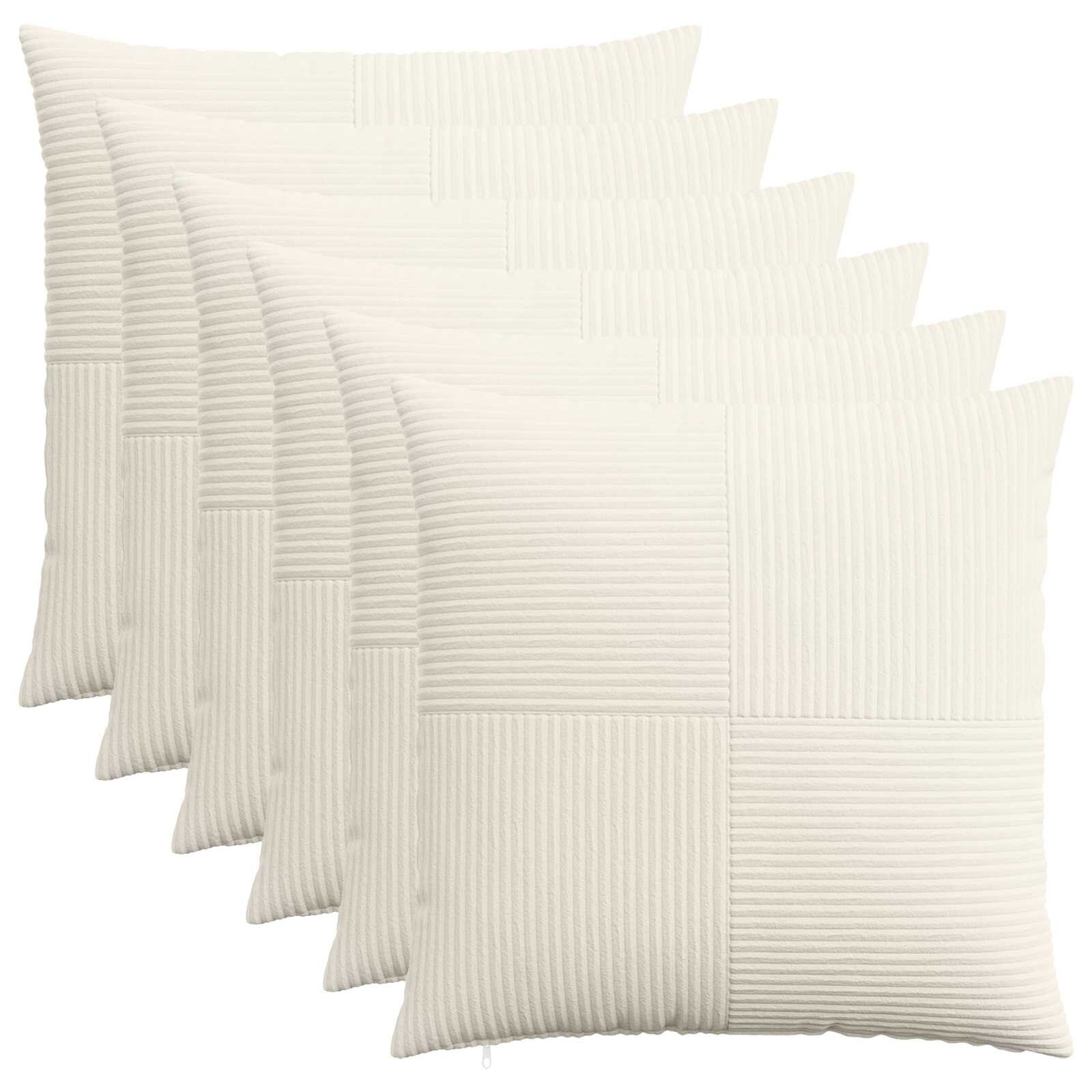 vidaXL Калъфка за възглавница 6 pcs ALMELO Кремаво 80 x 80 cm кордурой