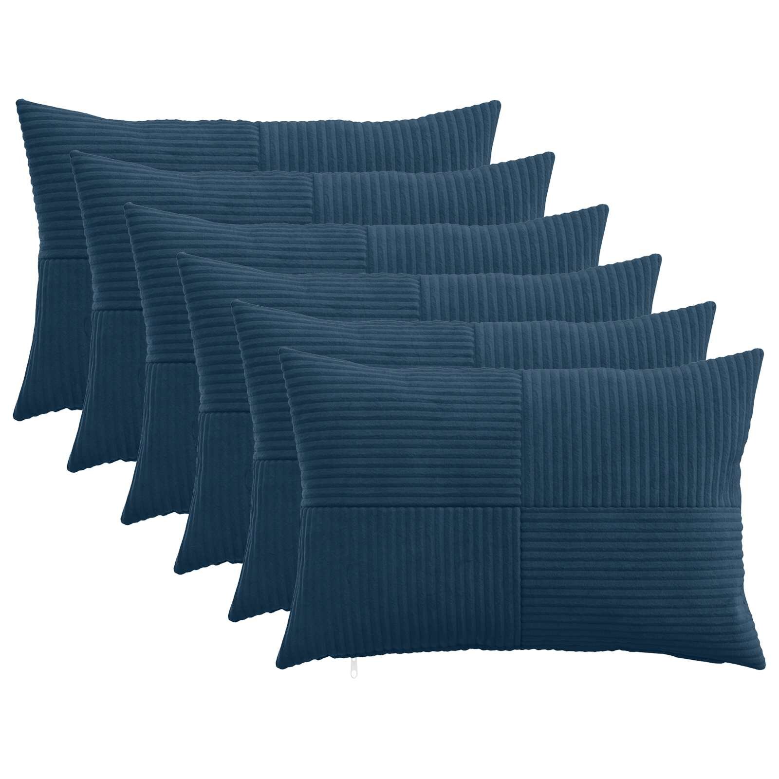 vidaXL Калъфка за възглавница 6 pcs ALMELO Морски син 40 x 60 cm