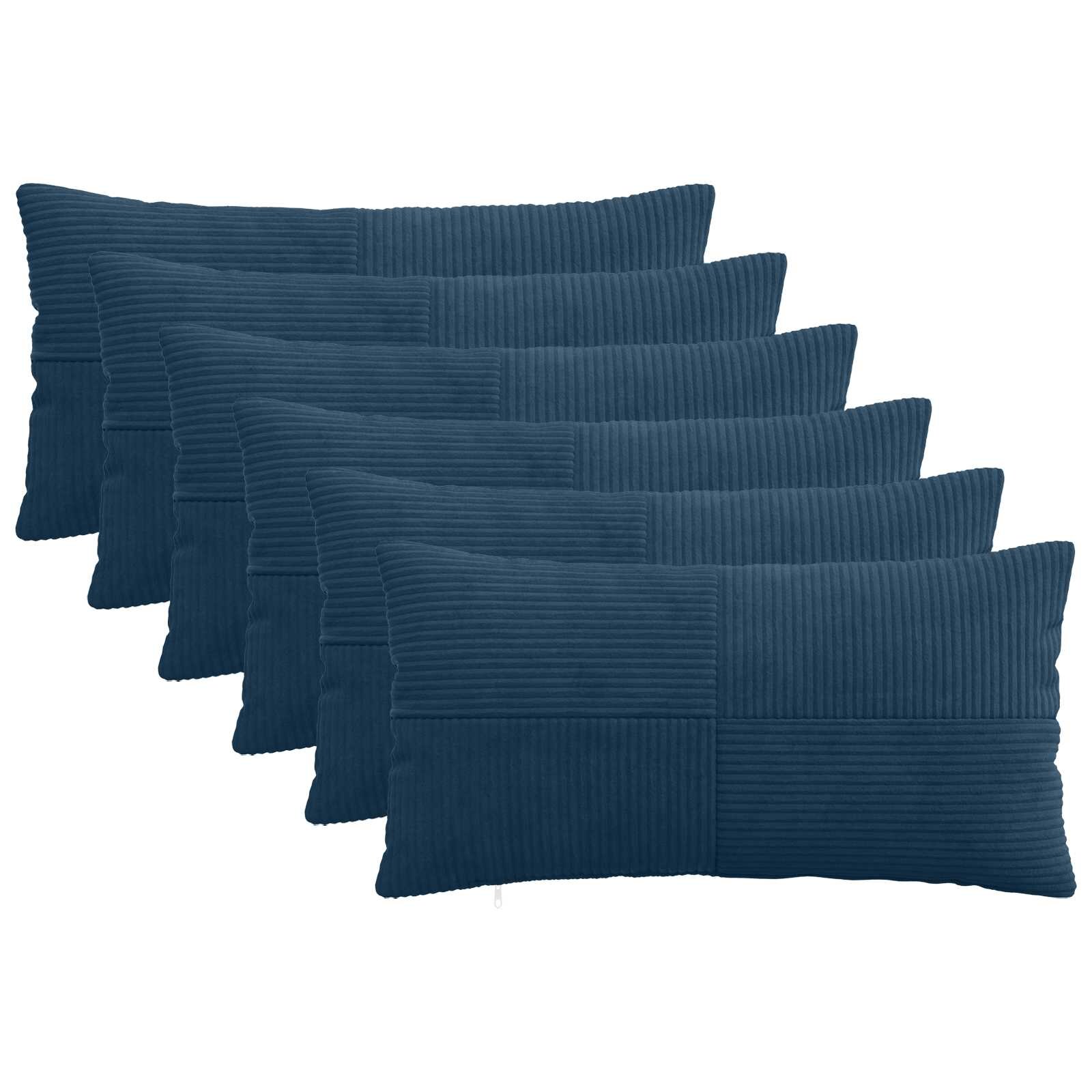 vidaXL Калъфка за възглавница 6 pcs ALMELO Морски син 40 x 70 cm