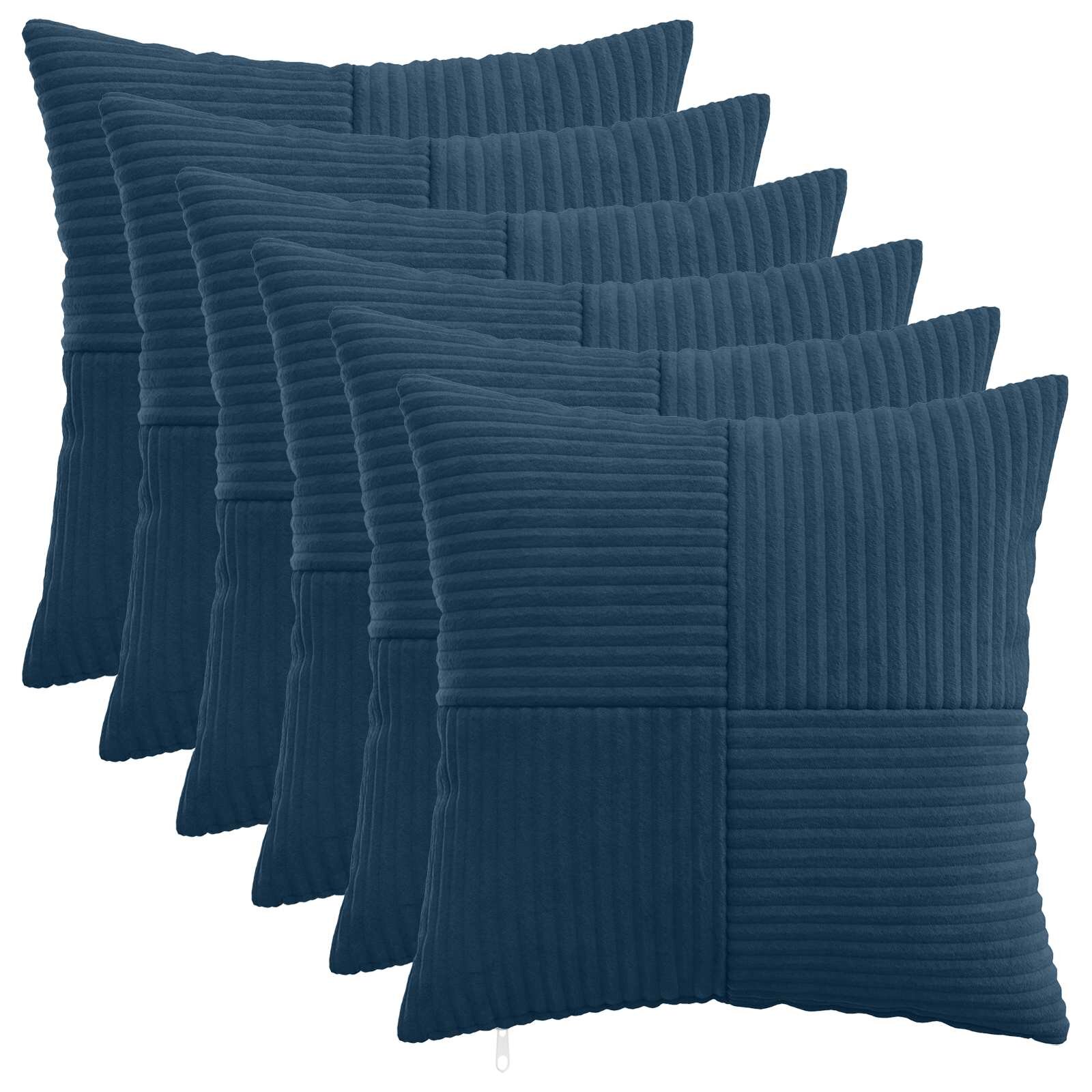 vidaXL Калъфка за възглавница 6 pcs ALMELO Морски син 50 x 50 cm