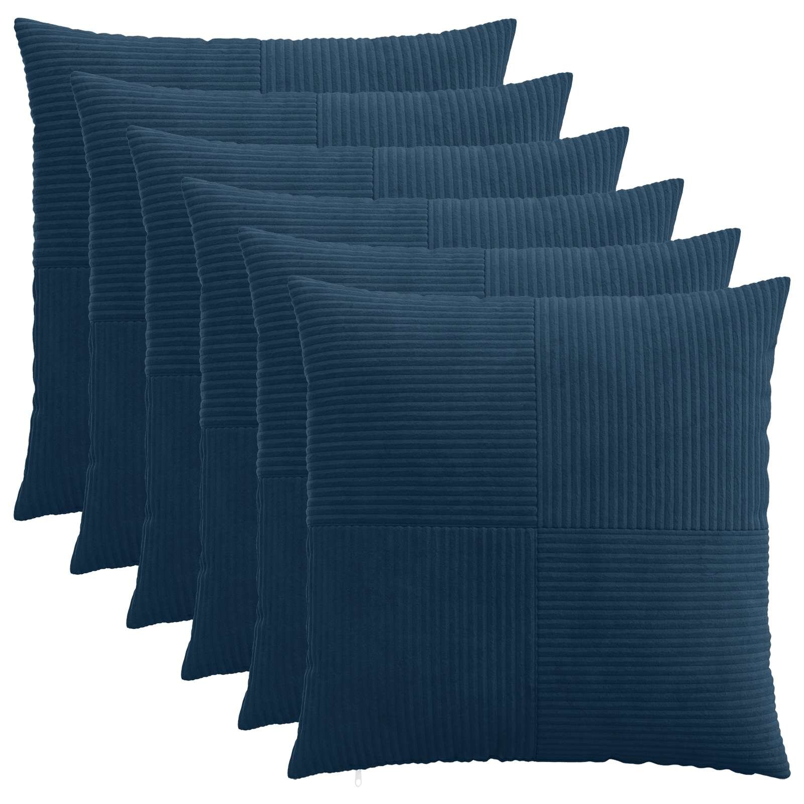 vidaXL Калъфка за възглавница 6 pcs ALMELO Морски син 80 x 80 cm