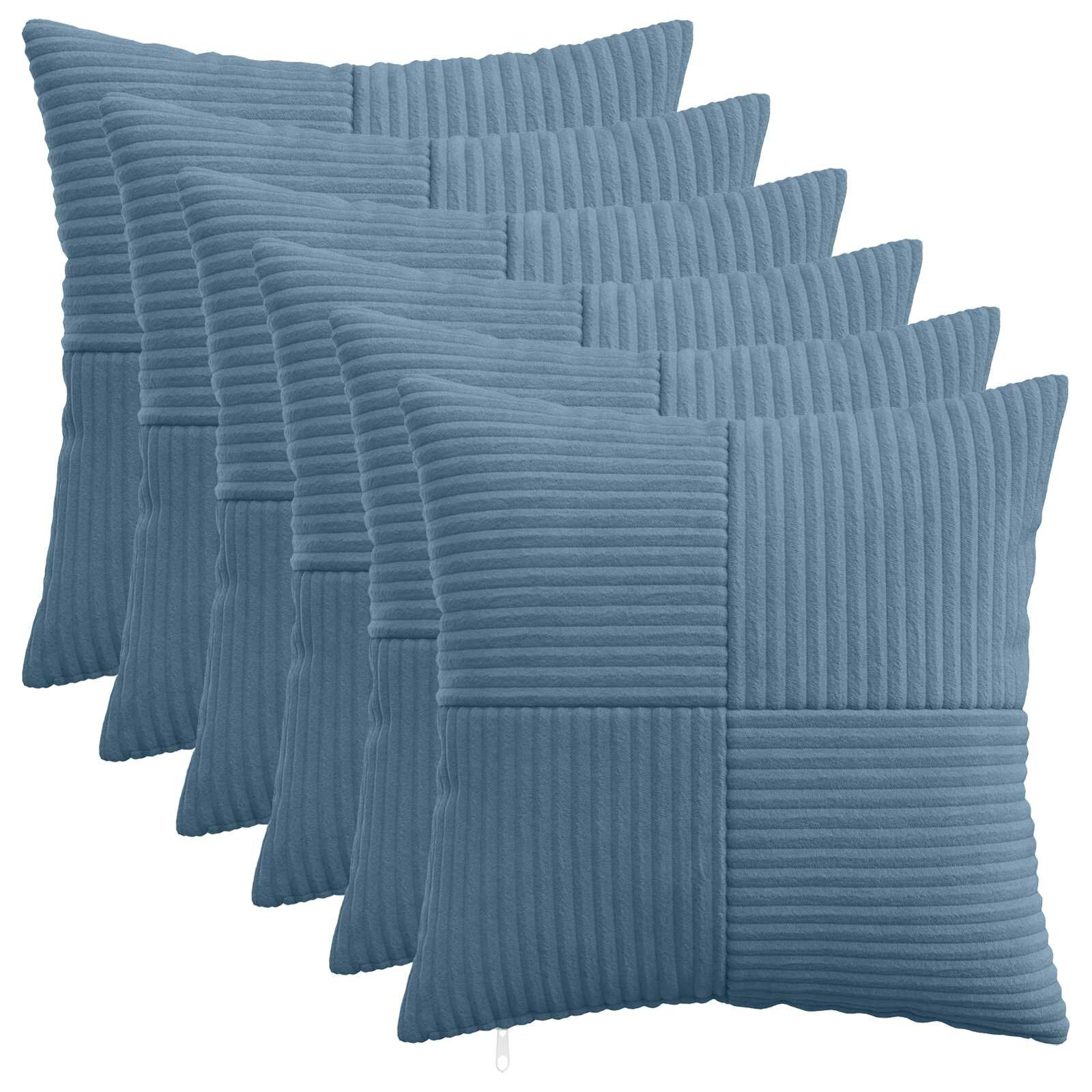 vidaXL Калъфка за възглавница 6 pcs ALMELO Синьо 35 x 35 cm кордурой