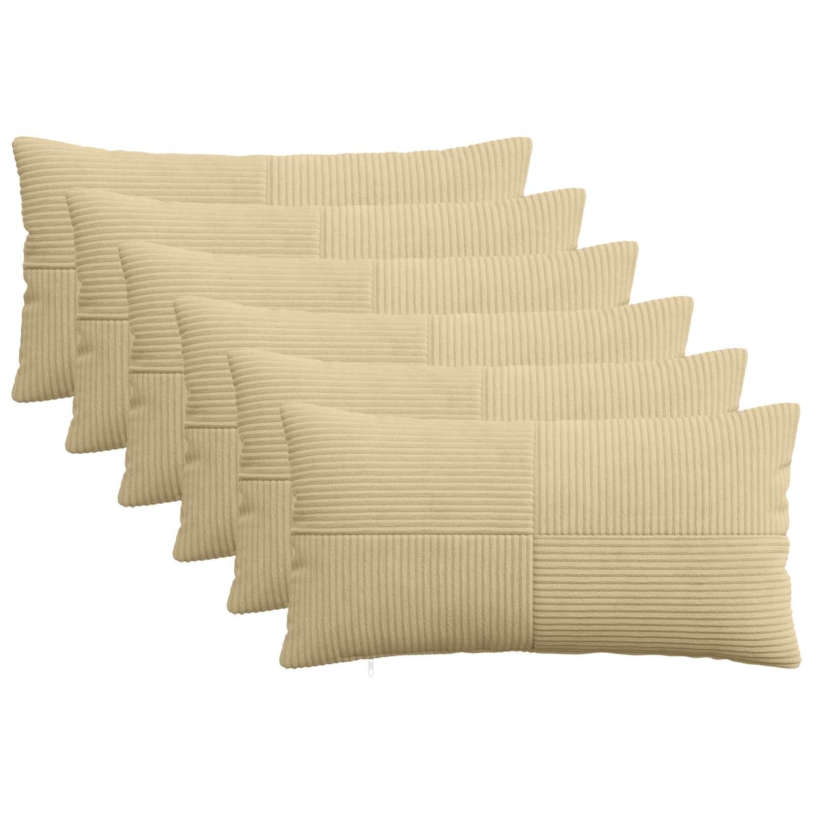 vidaXL Калъфка за възглавница 6 pcs ALMELO Сивозелен 40 x 80 cm