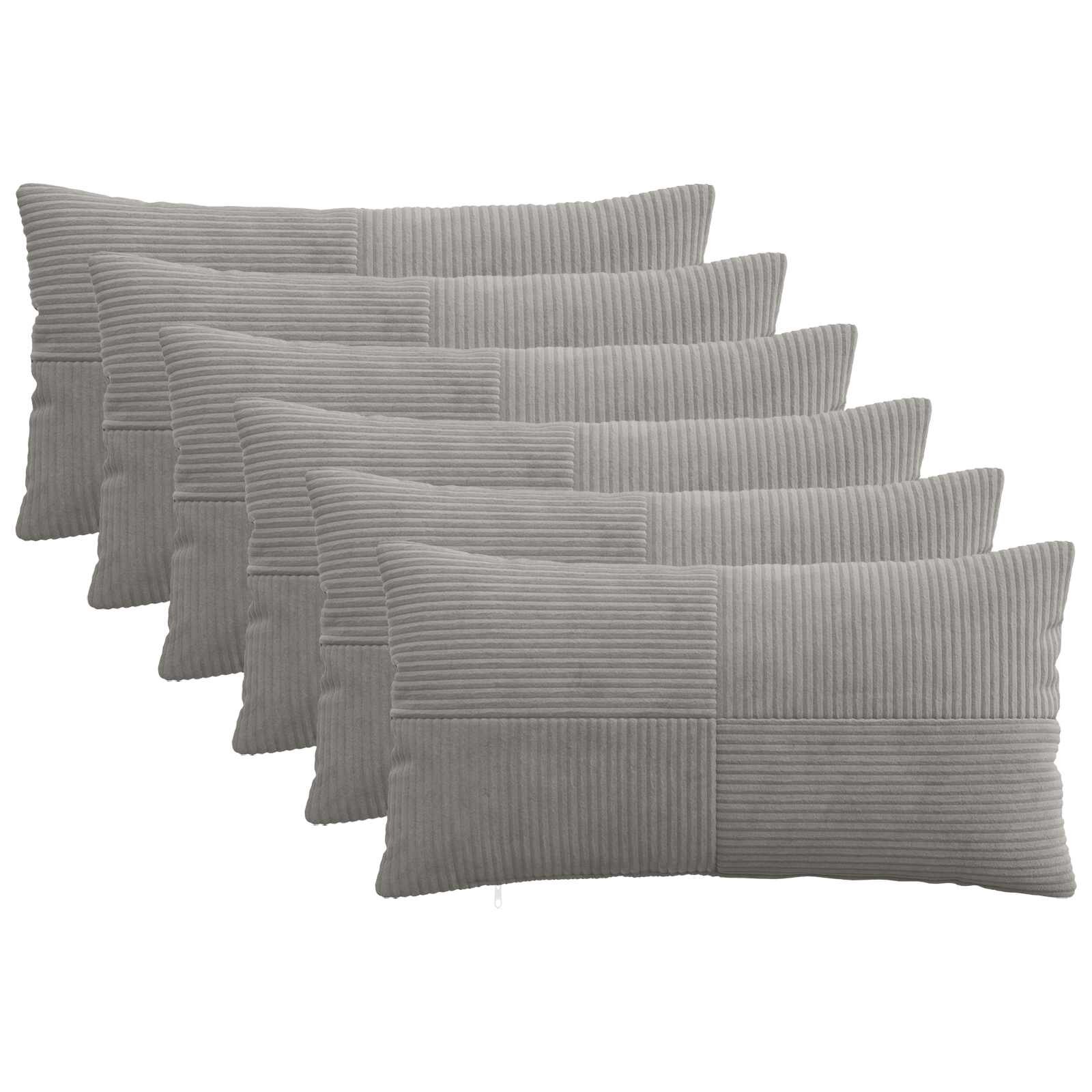 vidaXL Калъфка за възглавница 6 pcs ALMELO Светлосиво 40 x 70 cm