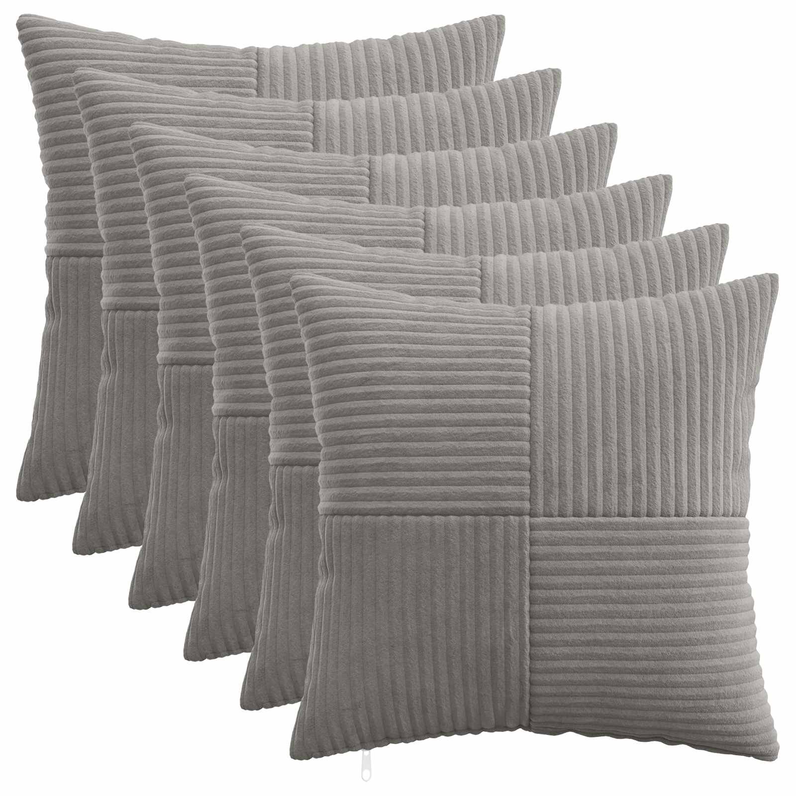 vidaXL Калъфка за възглавница 6 pcs ALMELO Светлосиво 45 x 45 cm