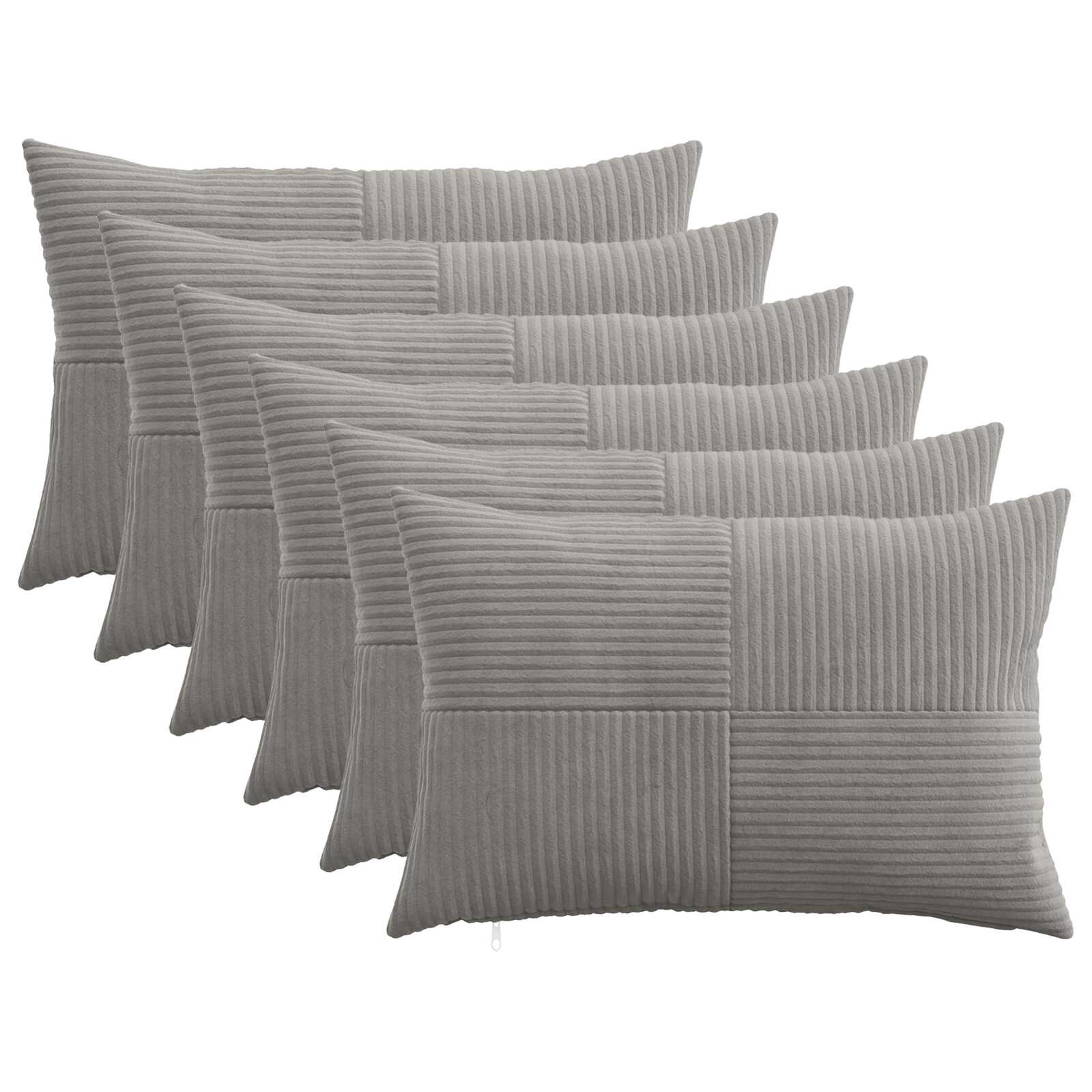 vidaXL Калъфка за възглавница 6 pcs ALMELO Светлосиво 50 x 75 cm